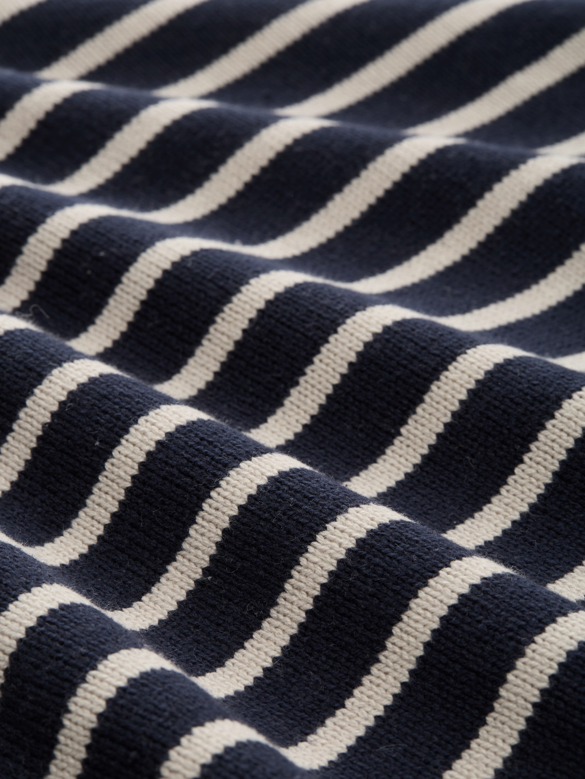 TOM TAILOR Denim Strickpullover im Streifen-Design und mit Stehkragen