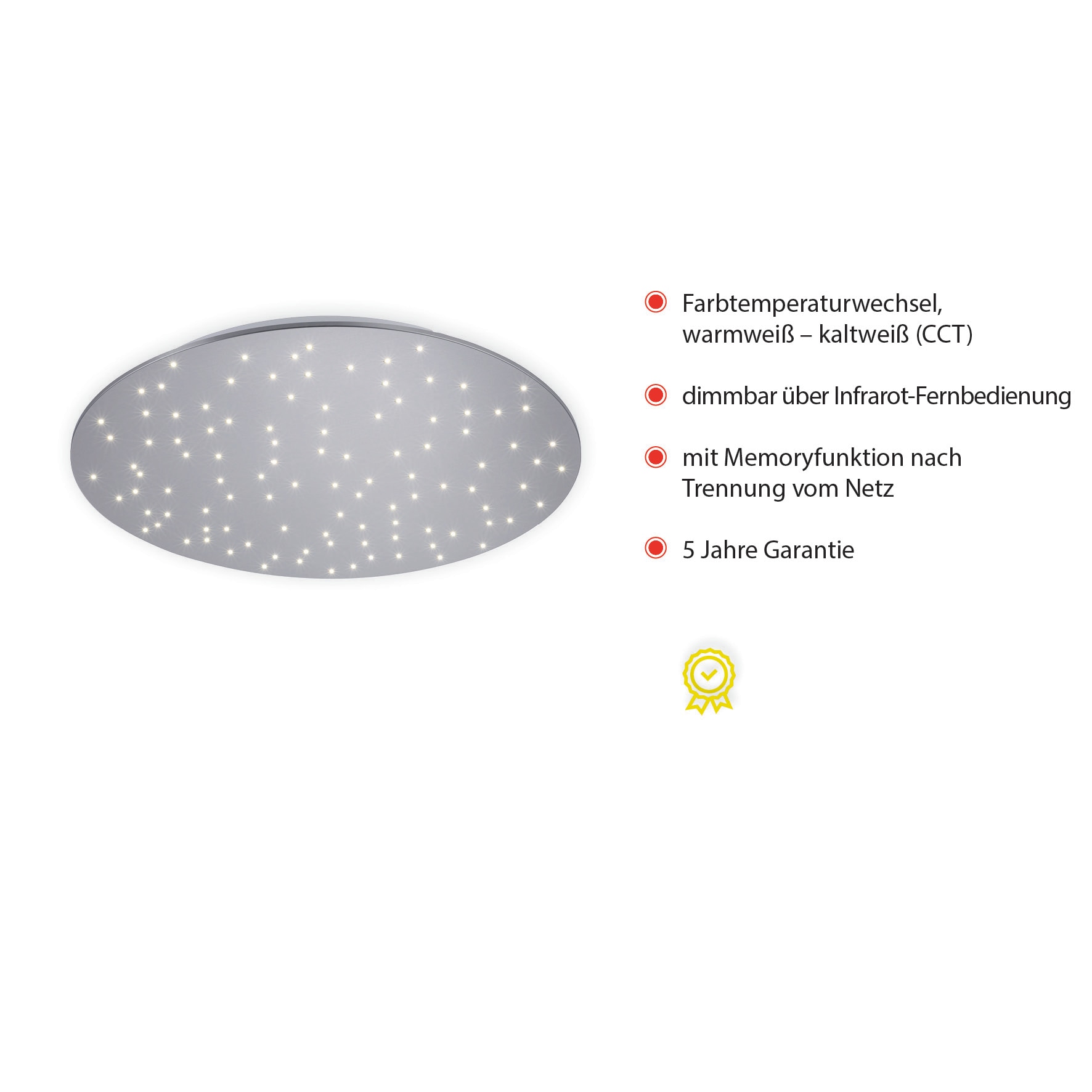 JUST LIGHT LED Deckenleuchte »SPARKLE«, 1 flammig, Leuchtmittel LED-Board | LED fest integriert, CCT - über Fernbedienung