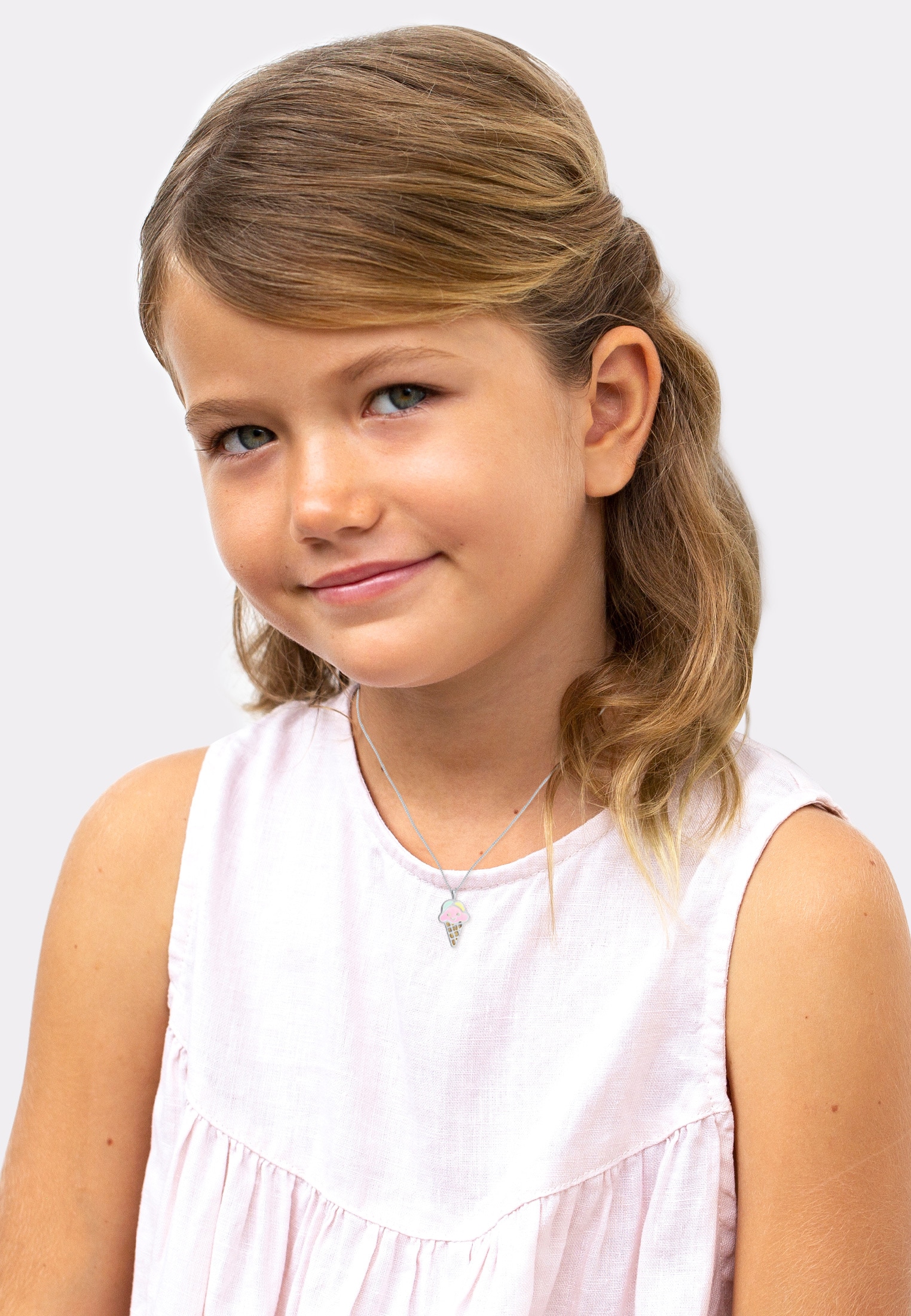 Elli Kette ohne Anhänger »Halskette Kinder Eis Sweet Emaille 925 Silber«