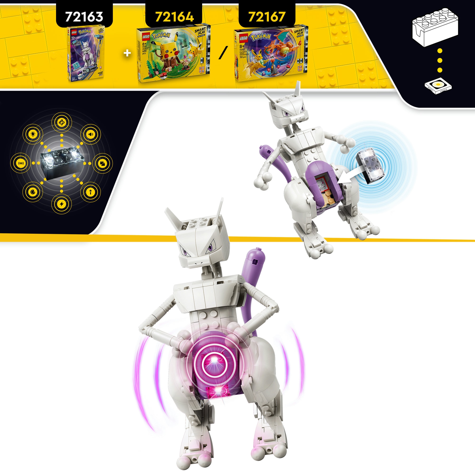 LEGO® Konstruktionsspielsteine »SMART Play: Mewtus Ausbruch aus dem Labor (72163), LEGO Pokémon« Mit SMART Brick kombatibel (nicht im Lieferumfang enthalten)