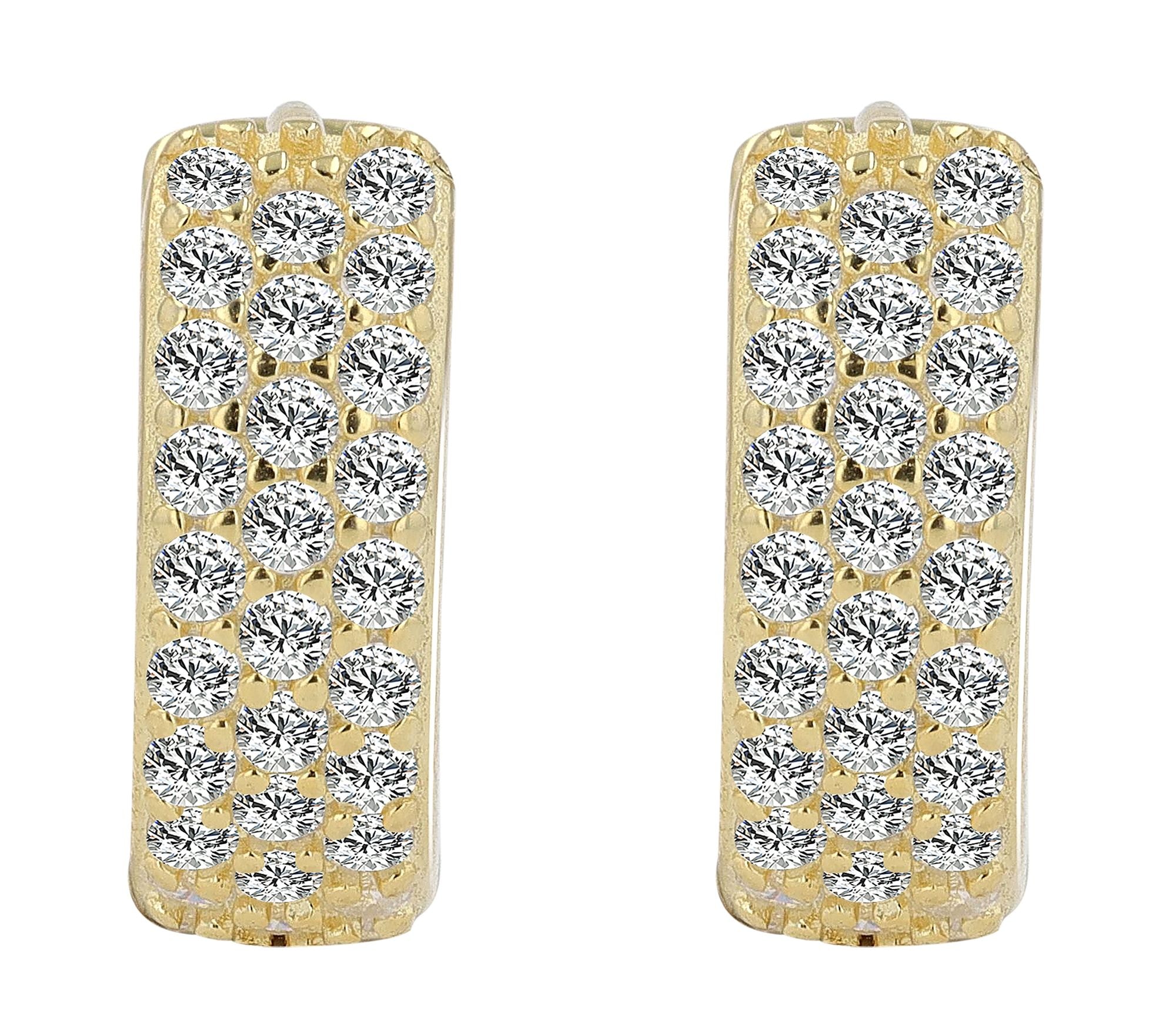 Adelia´s Paar Creolen »Damen Ohrringe ¿ Klappcreole aus 925 Silber mit Zirkonia«
