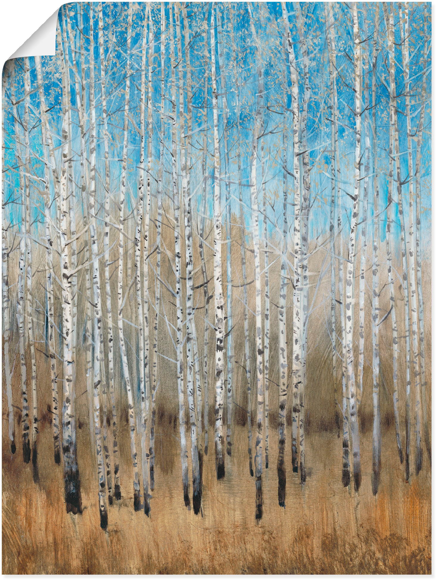 Wandbild »Staubige blaue Birken II«, Wald, (1 St.), als Leinwandbild, Poster in...