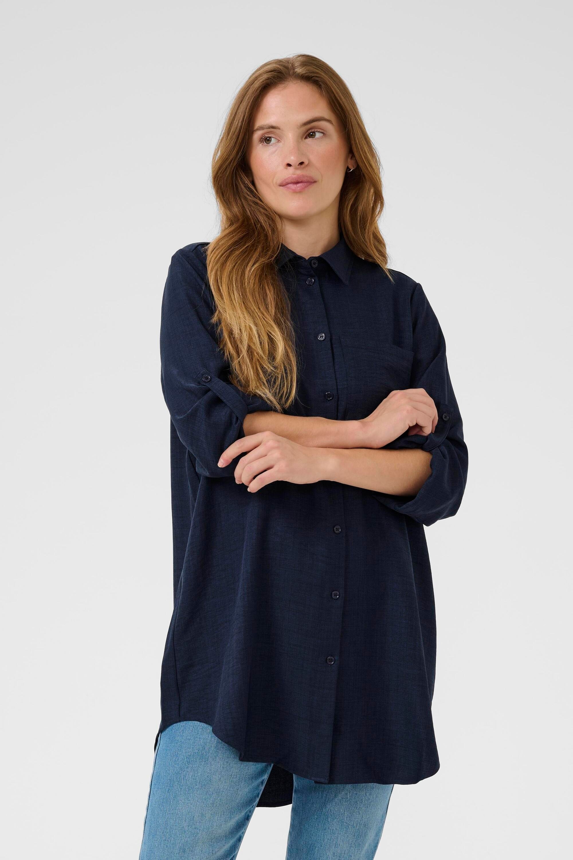 KAFFE Hemdbluse »Langarm-Hemd KAellen«