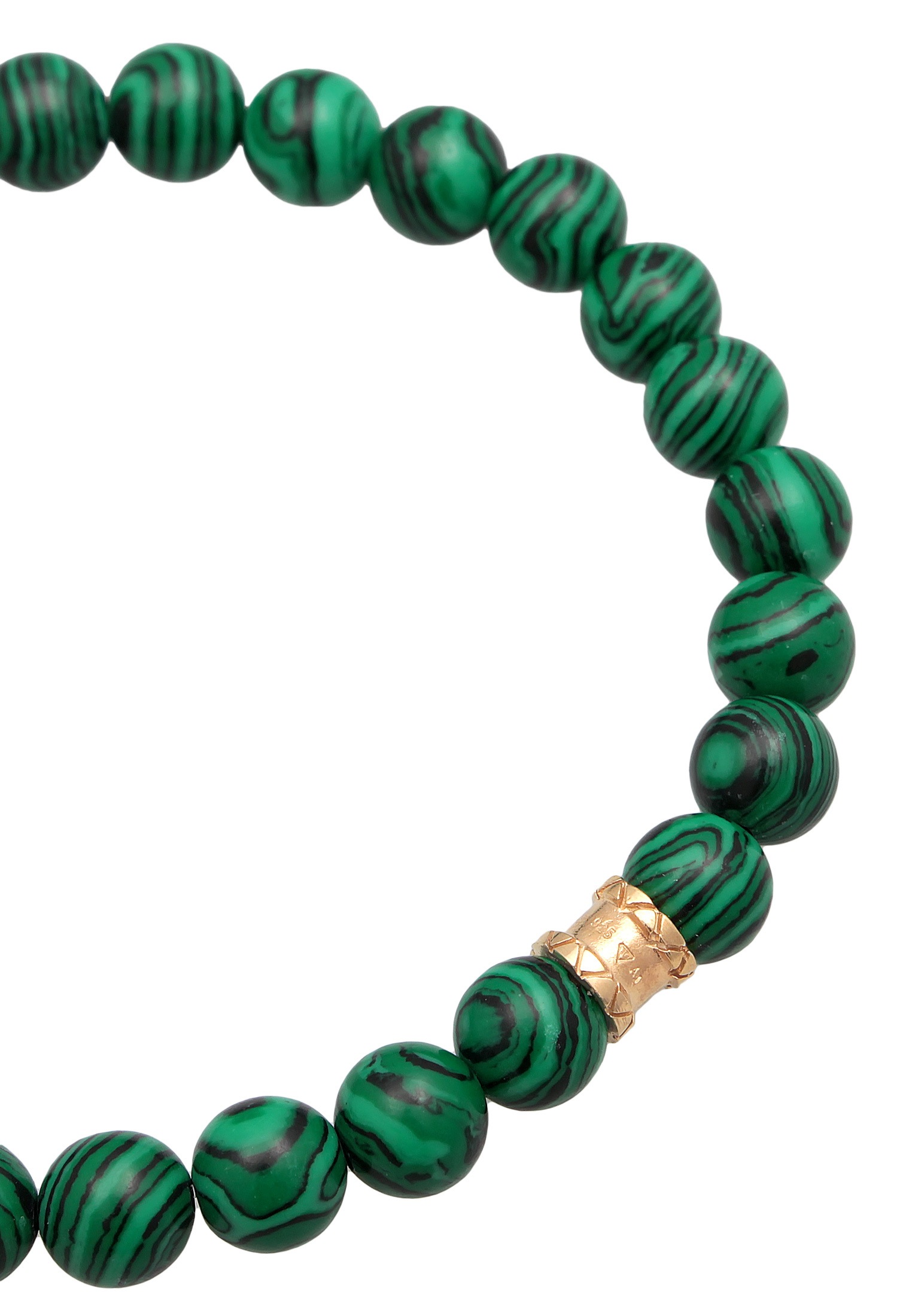 Kuzzoi Armkette »Armband Herren synth. Malachit Bead Oxidiert 925 Silber«