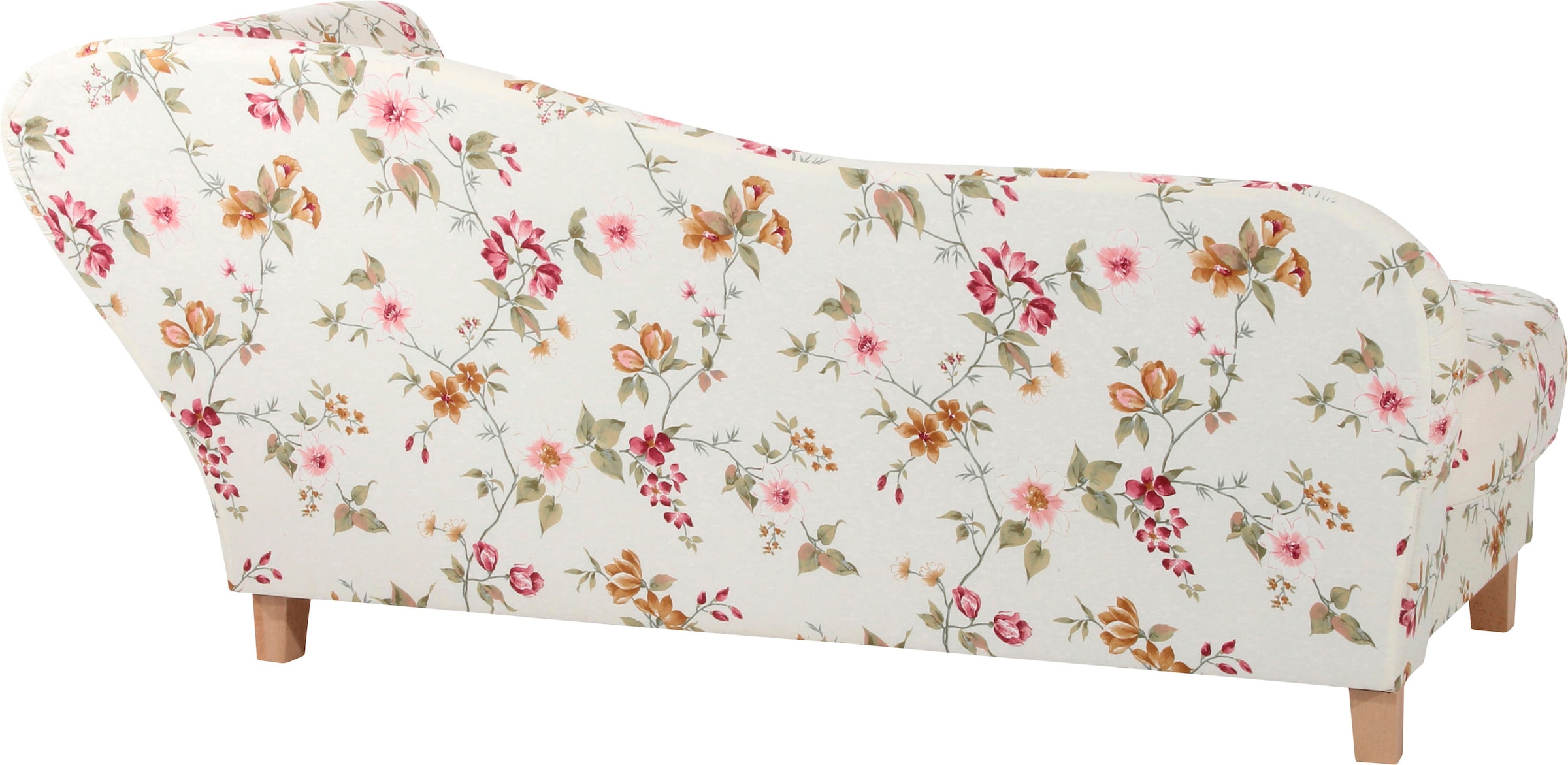 Max Winzer® Recamiere »Saturn mit verstellbarer Armlehne für hohen Sitz- und Relaxkomfort«, Armlehne links oder rechts, mit Blumenmuster, inkusive 4 Kissen
