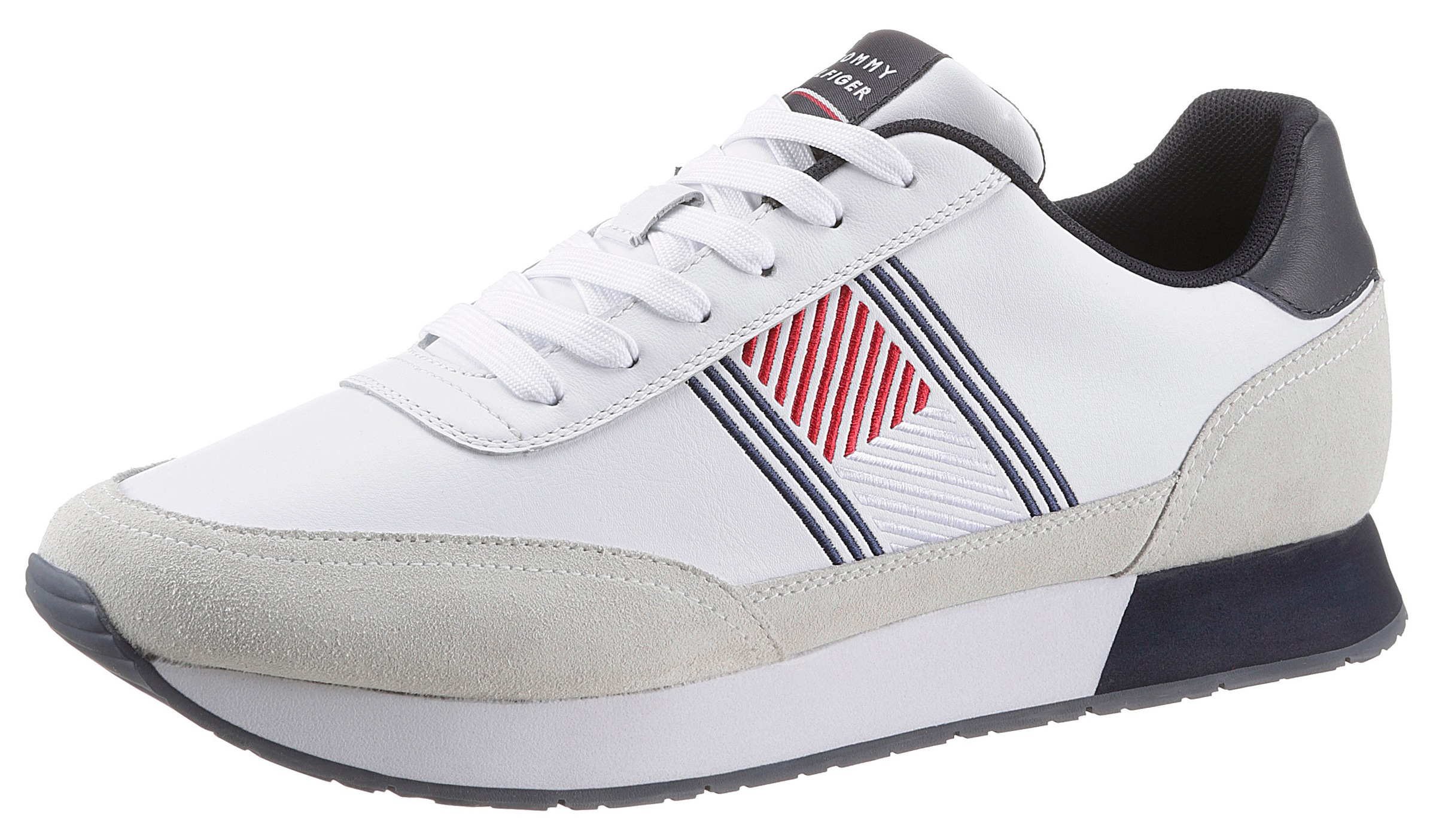 Tommy Hilfiger Sneaker »ESSENTIAL RUNNER FLAG LEATHER«, mit Flag-Stickerei an der Ferse