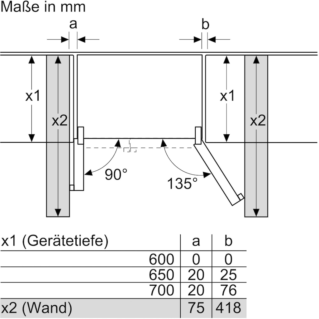 BOSCH Side-by-Side »KAD93AIEP«, KAD93AIEP, 178,7 cm hoch, 90,8 cm breit