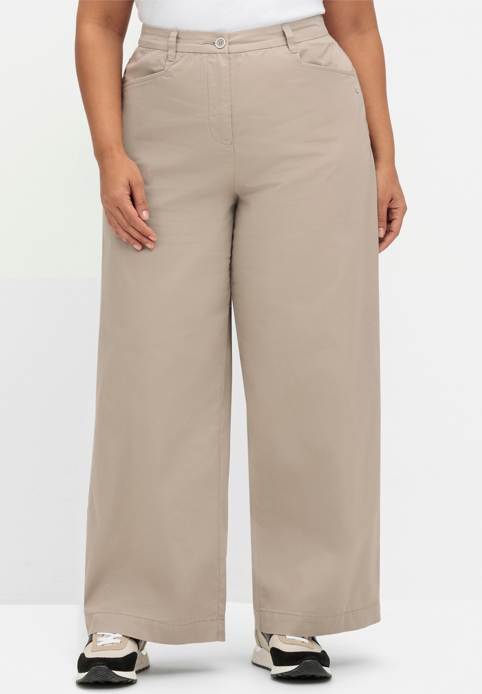 Sheego Chinohose »Hose lang Chinohose mit weitem Bein«  im Chino-Stil, aus leichtem Twill