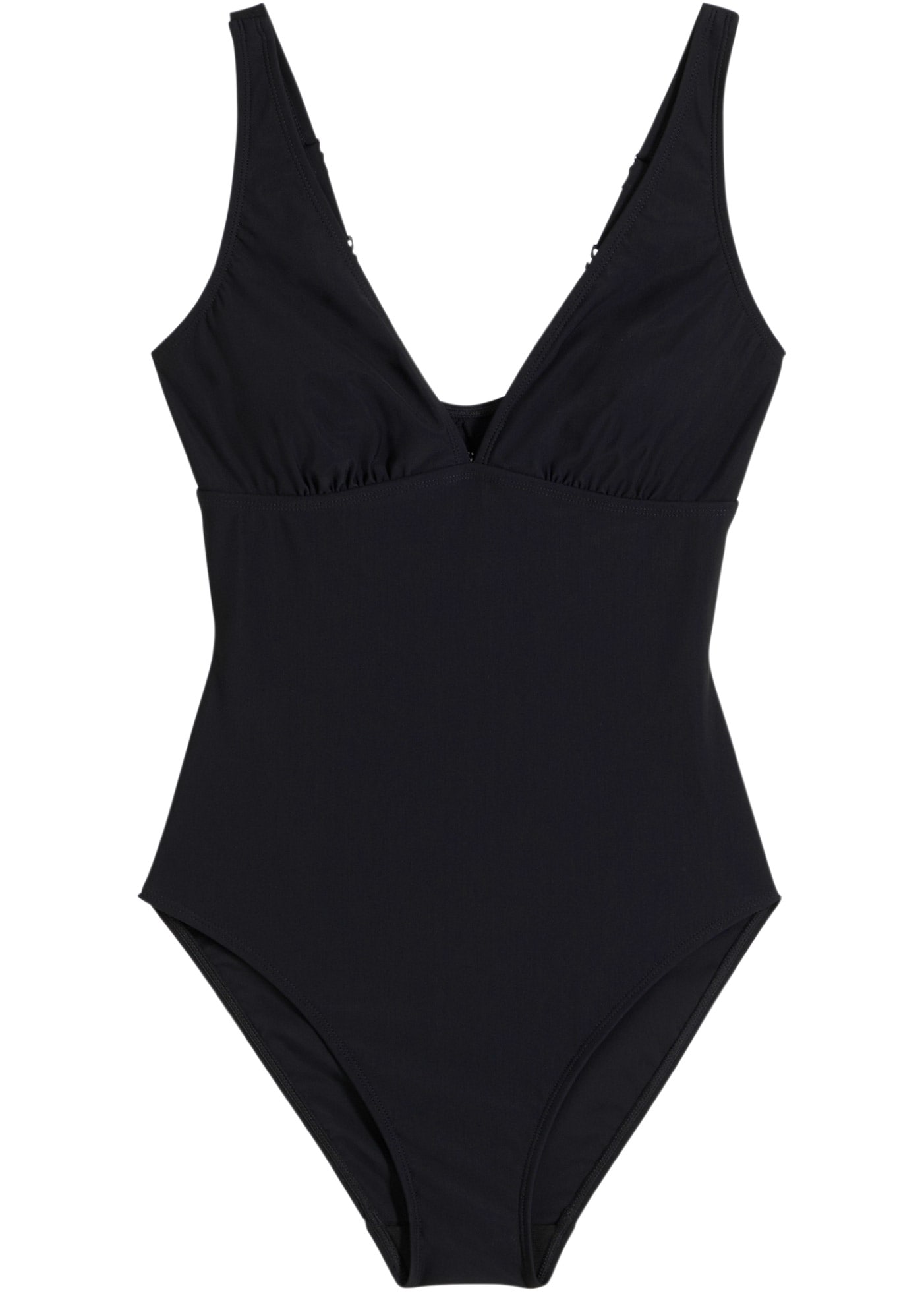 bonprix Badeanzug »Medium Shape-Badeanzug mit tiefem Ausschnitt« mit Medium Shape-Passform, formgebendes Material, sportlicher Stil
