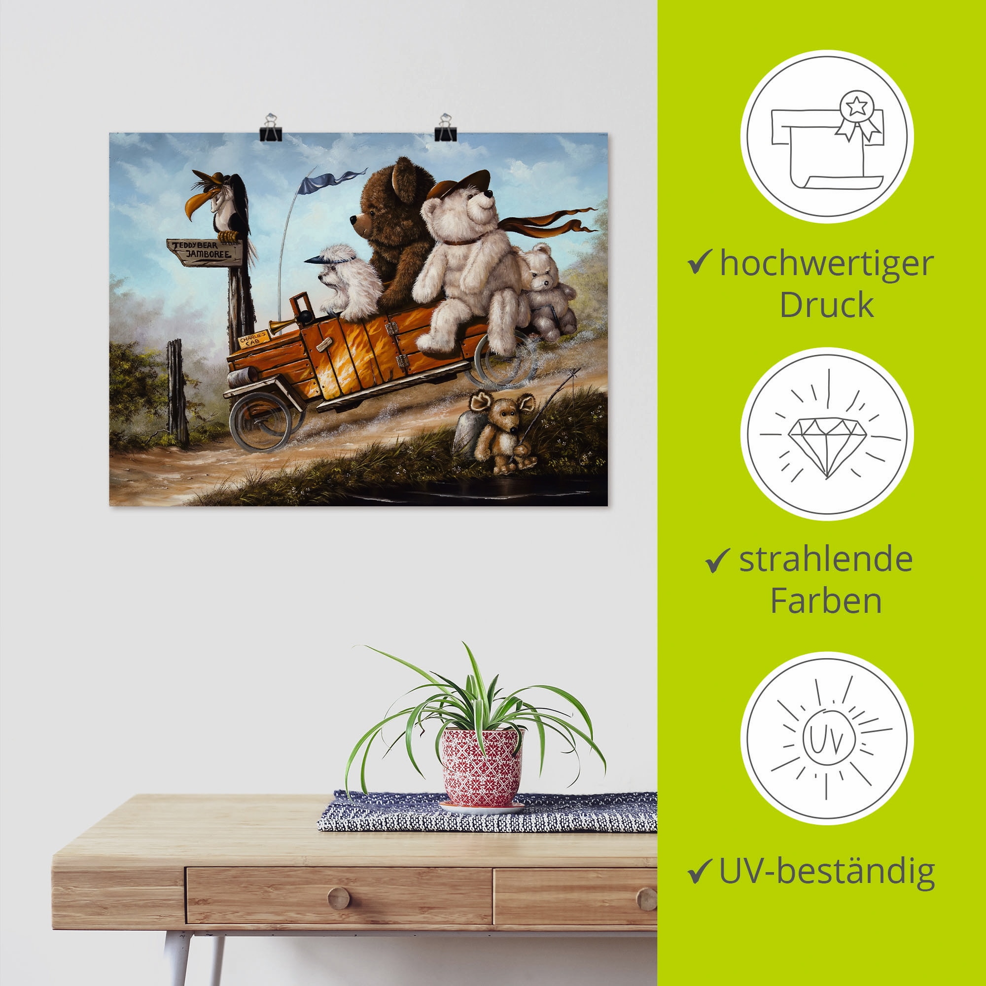 Artland Wandbild »Reisendes Kinderspielzeug«, Spielzeuge, (1 St.), als Leinwandbild, Poster in verschied. Größen