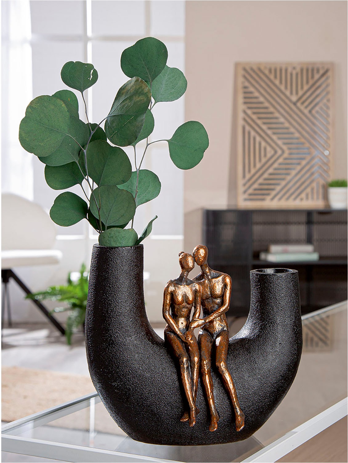 Casablanca by Gilde Tischvase »Vase Frau; Mann Movement schwarz H. 20,5 cm«, (1 St.)