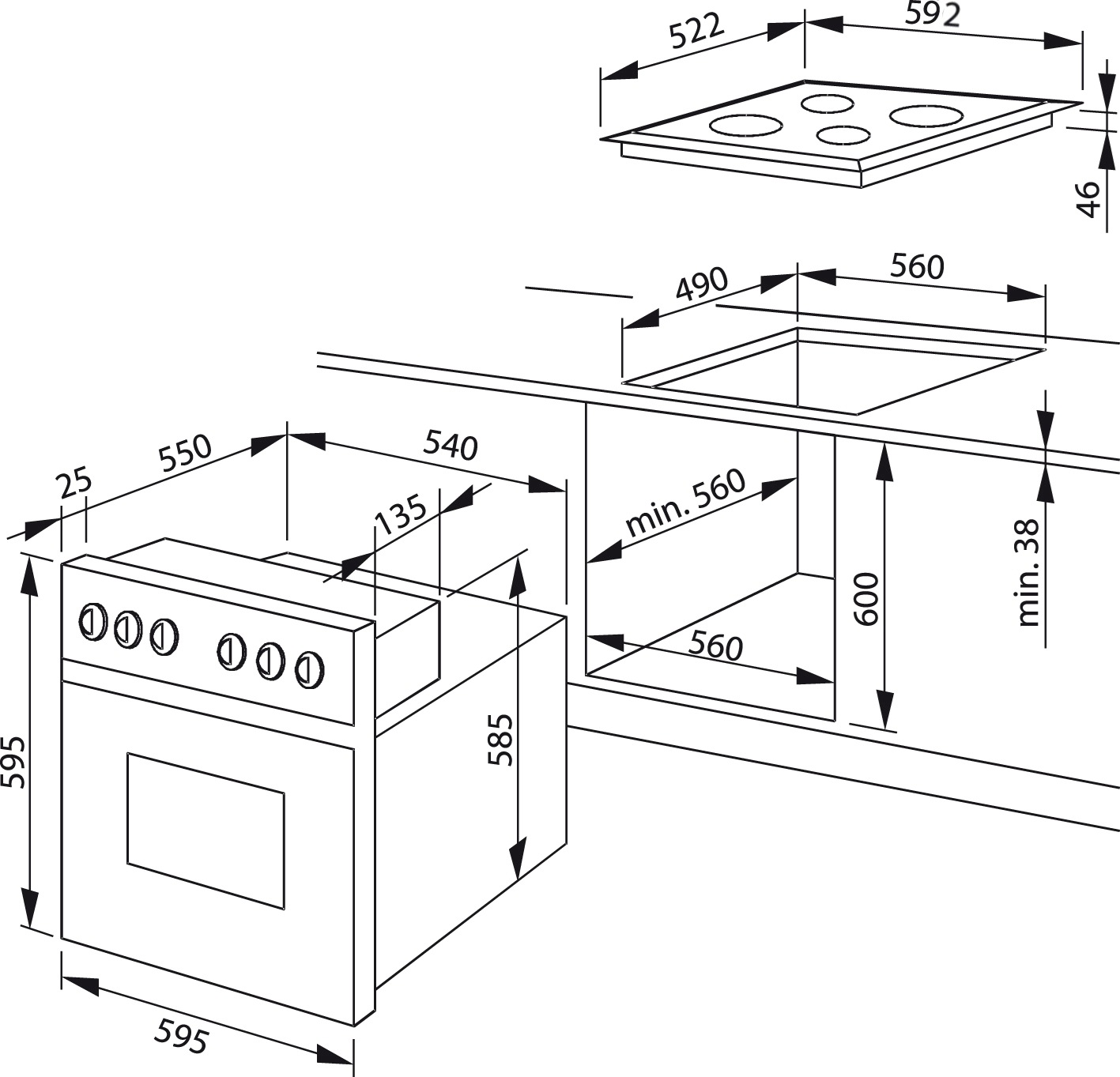 Amica Elektro-Herd-Set »EHC 933 333 S«