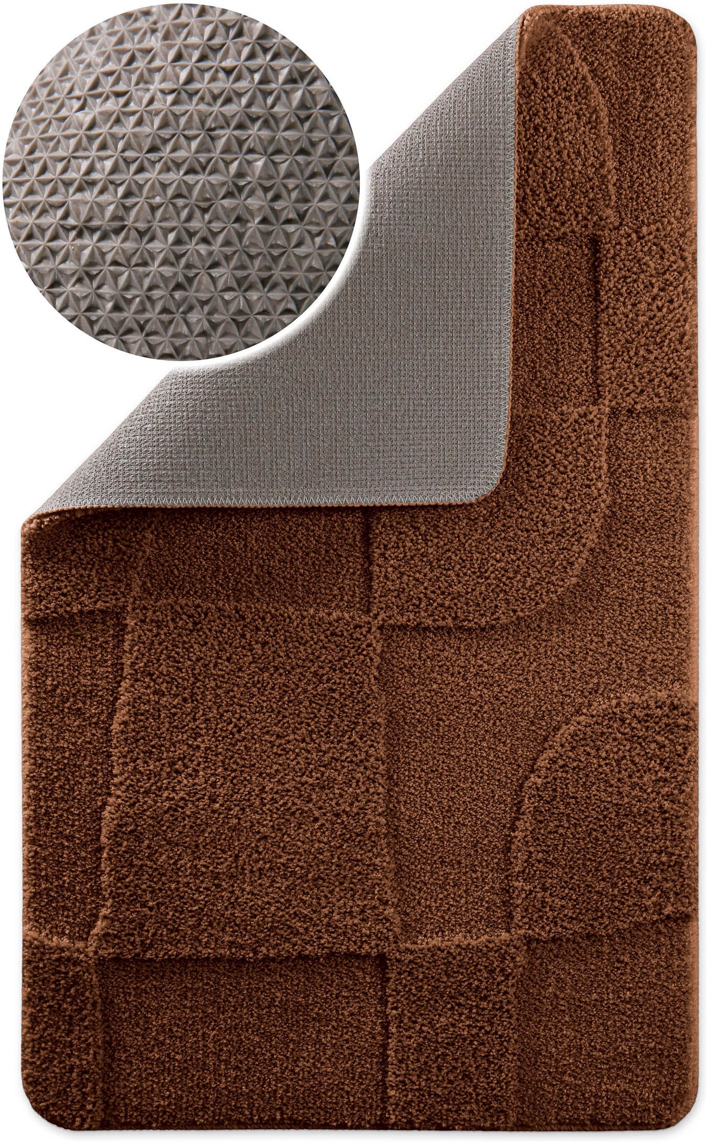 Wecon home Badematte »Davie« Höhe 25 mm rutschhemmend beschichtet schnell trocknend Badteppich, Hoch-Tief-Effekt, weich, rutschhemmend, waschbar, getuftet