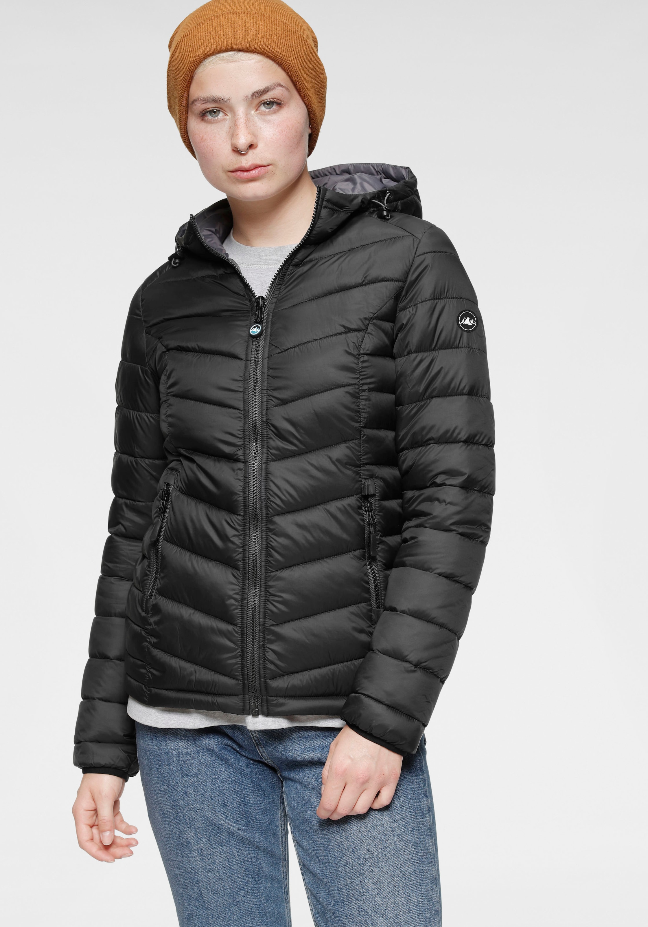 schwarze Steppjacke