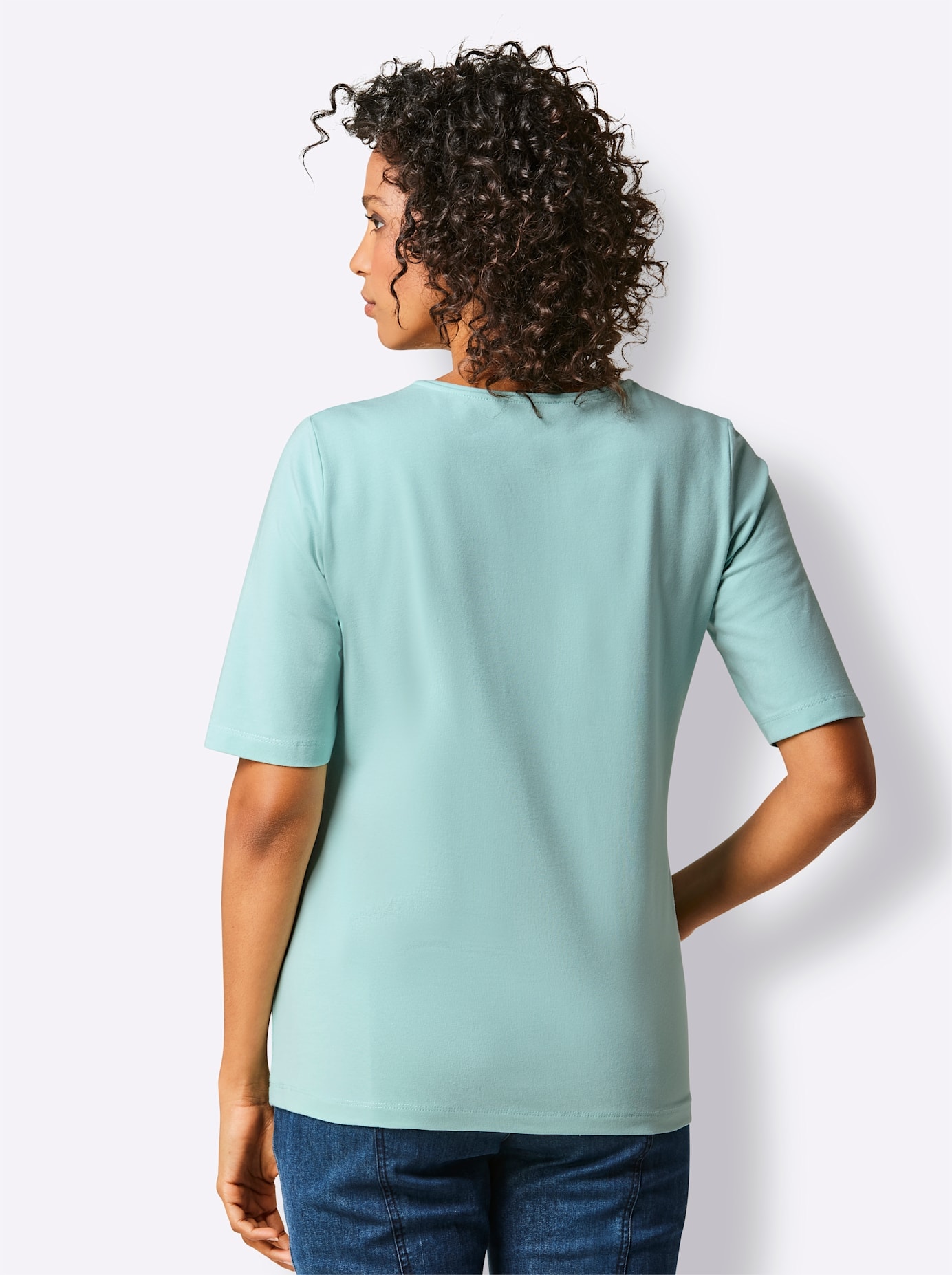 CREATION L PREMIUM V-Shirt »Pima-Baumwoll-Shirt«, (1 tlg.)