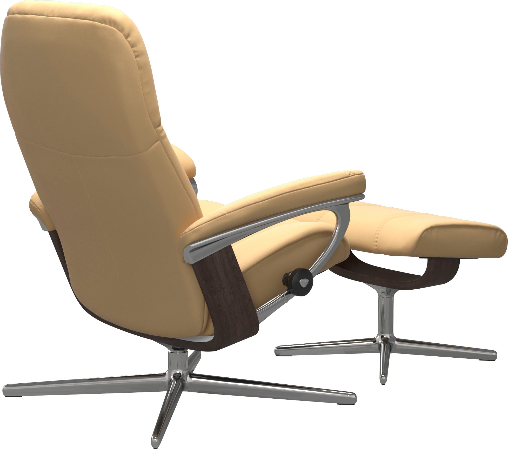 Stressless® Relaxsessel »Consul« Set, Relaxsessel mit Hocker,  mit Hocker, mit Cross Base, Größe S, M & L, Holzakzent Wenge