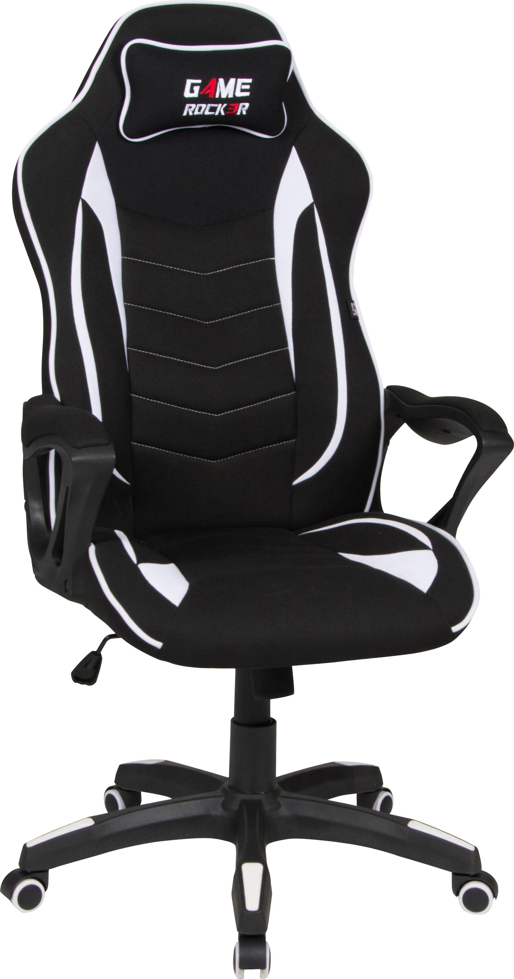 Duo Collection Gaming-Stuhl »Game-Rocker R-10«, Stoffbezug-Netzstoff, komfortabler Bürostuhl mit Nackenkissen & Drehfunktion