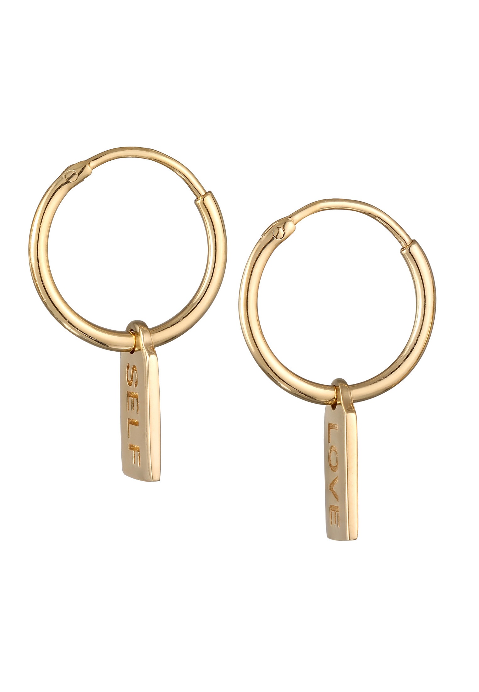 Elli Paar Creolen »Ohrringe Creolen Plättchen Anhänger 925 Sterling Silber«