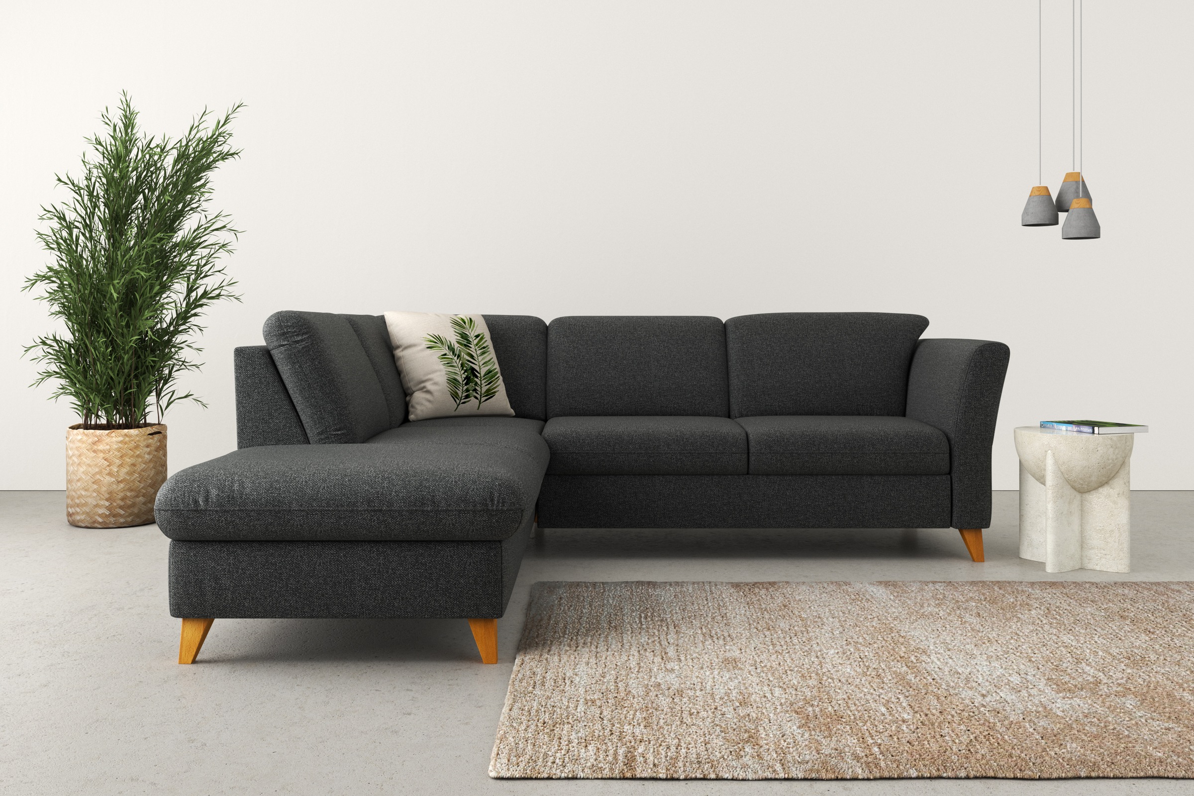 Home affaire Ecksofa »Trelleborg L-Form«, Federkern-Polsterung, wahlweise mit Bettfunktion und Stauraum