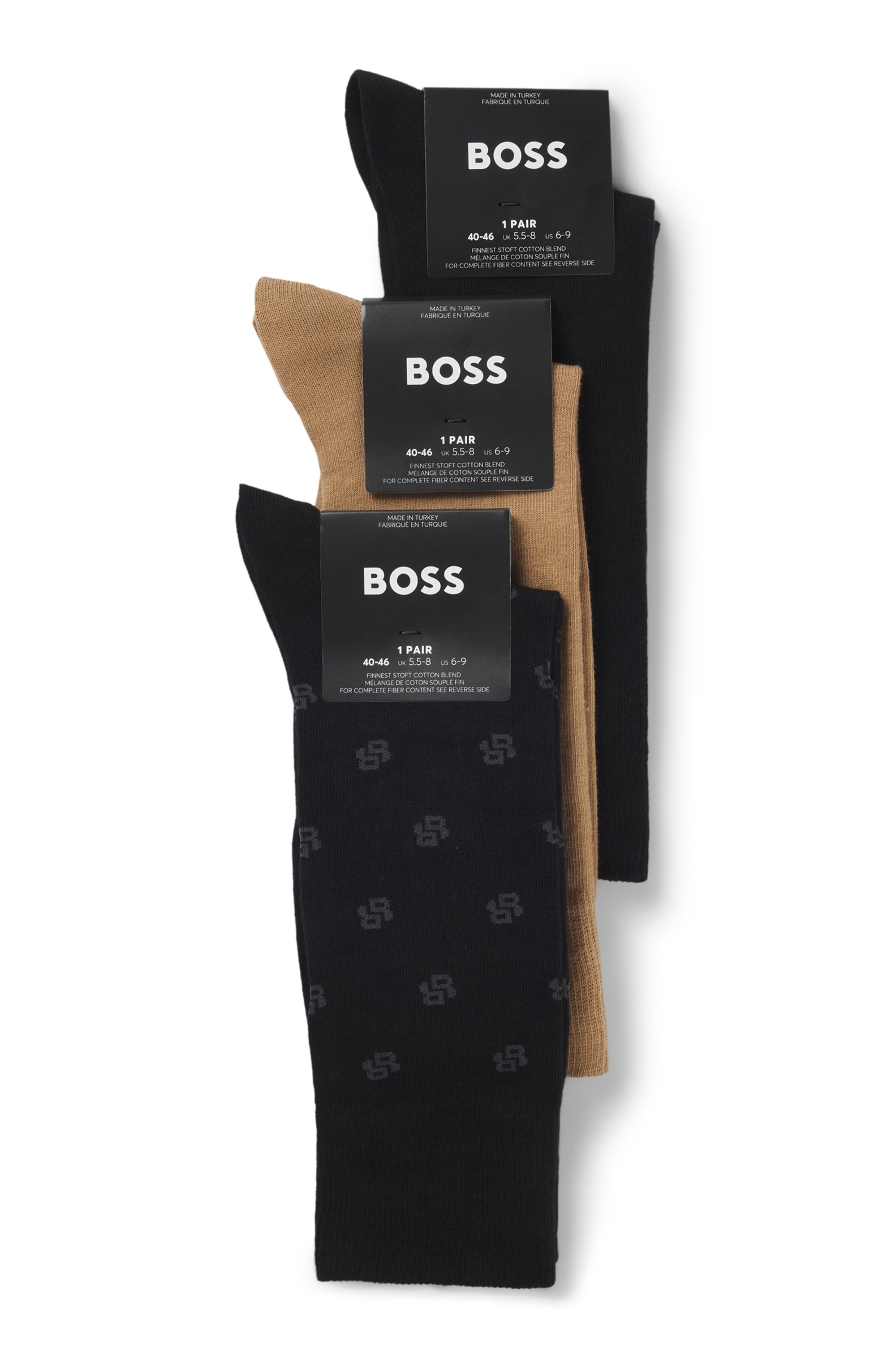 BOSS Businesssocken »3P Gift set CC«, (3 Paar), Logo- und Monogramm-Details