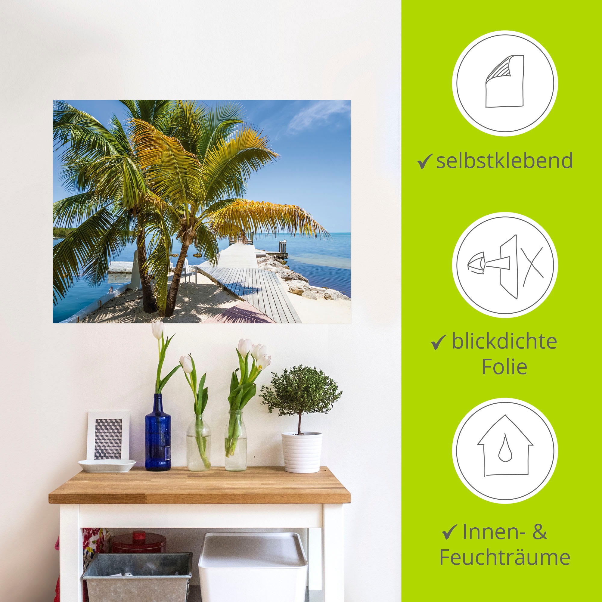 Artland Wandbild »Florida Keys Himmlischer Blick«, Strand, (1 St.), als Leinwandbild, Wandaufkleber in verschied. Größen