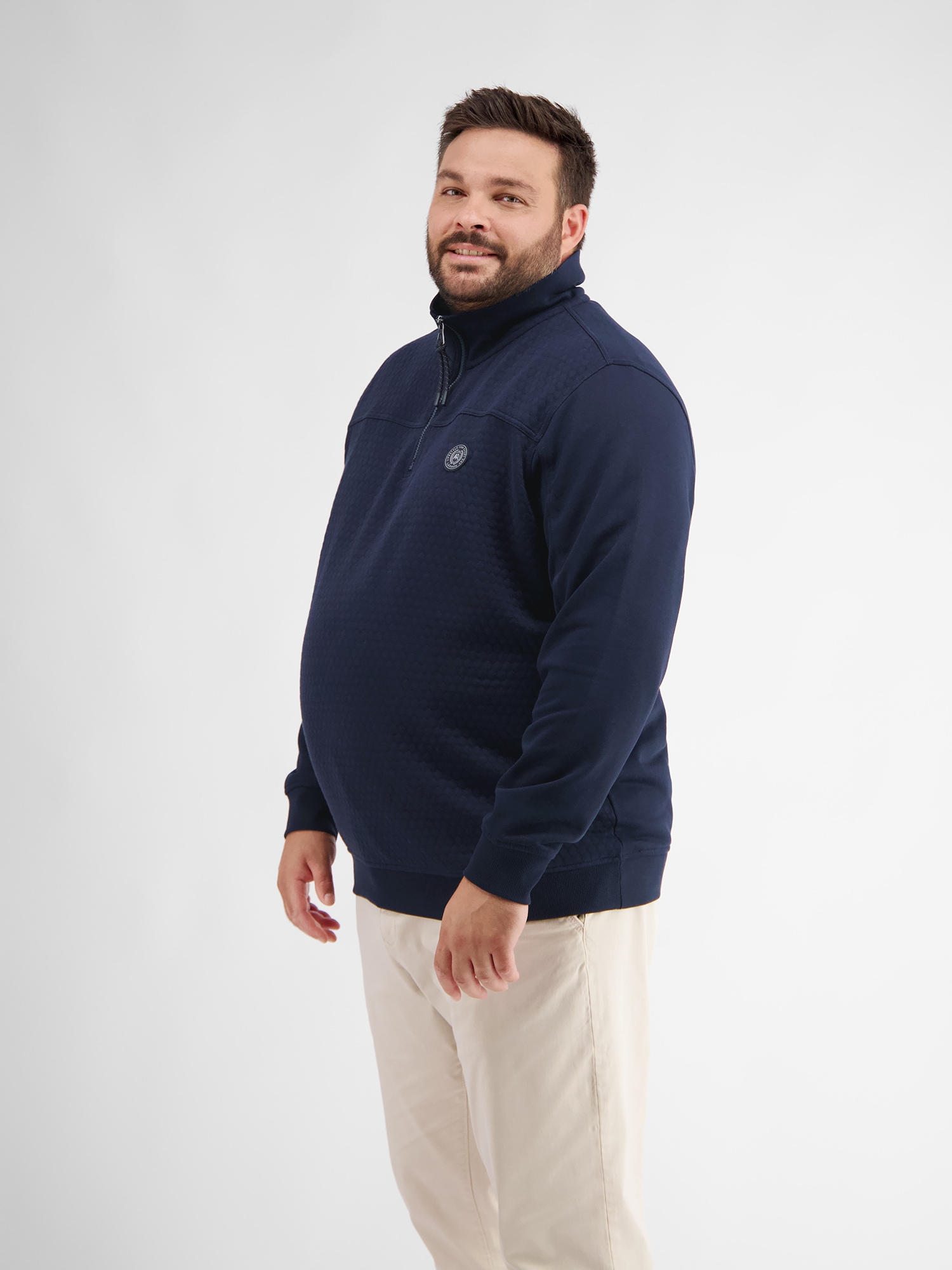 LERROS Sweatshirt »LERROS Sweat-Troyer mit Steppnähten«