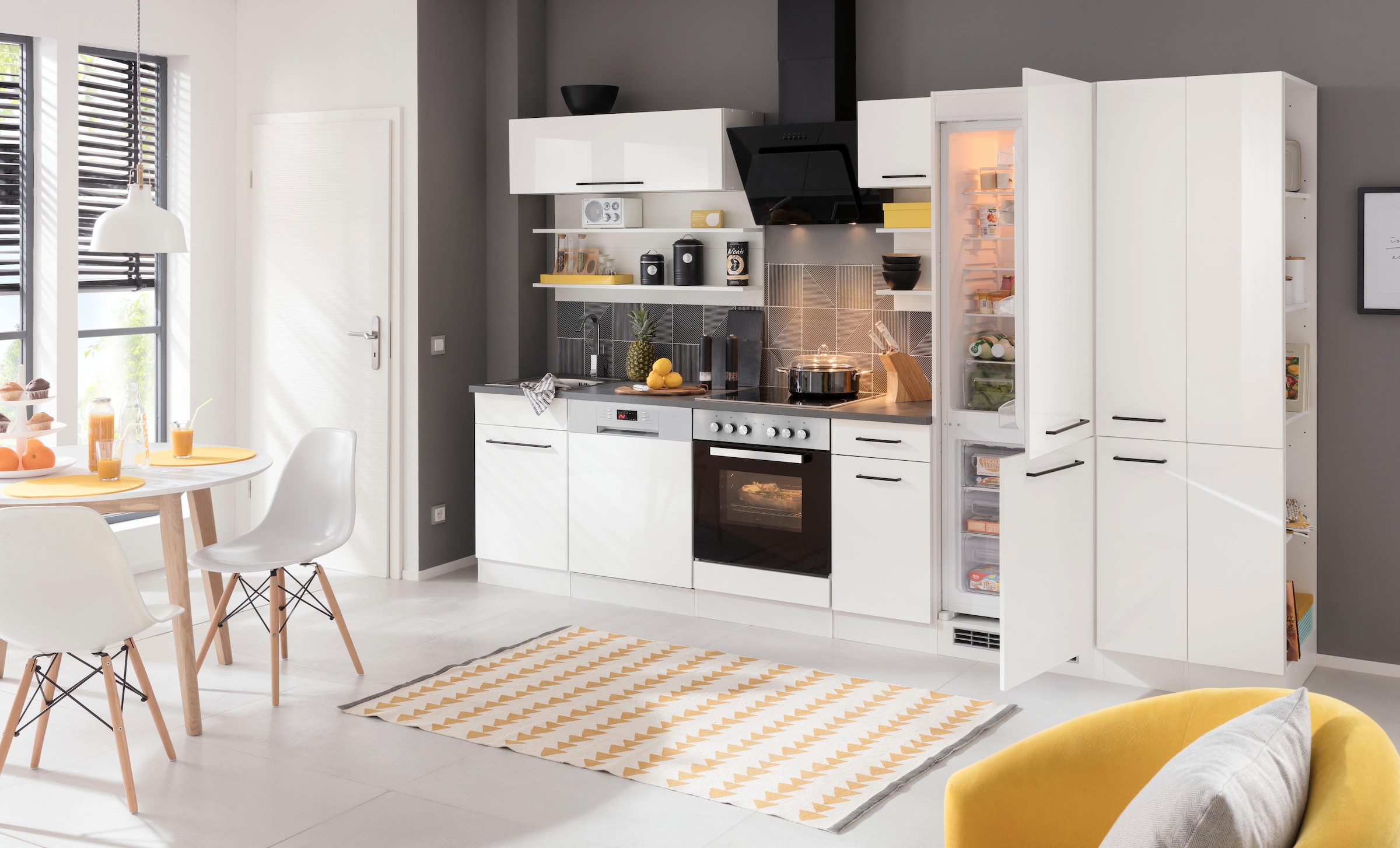 KOCHSTATION Anbauregal »KS-Tulsa«, 30 cm breit, 200 cm hoch, mit 5 Fächern, MDF Front