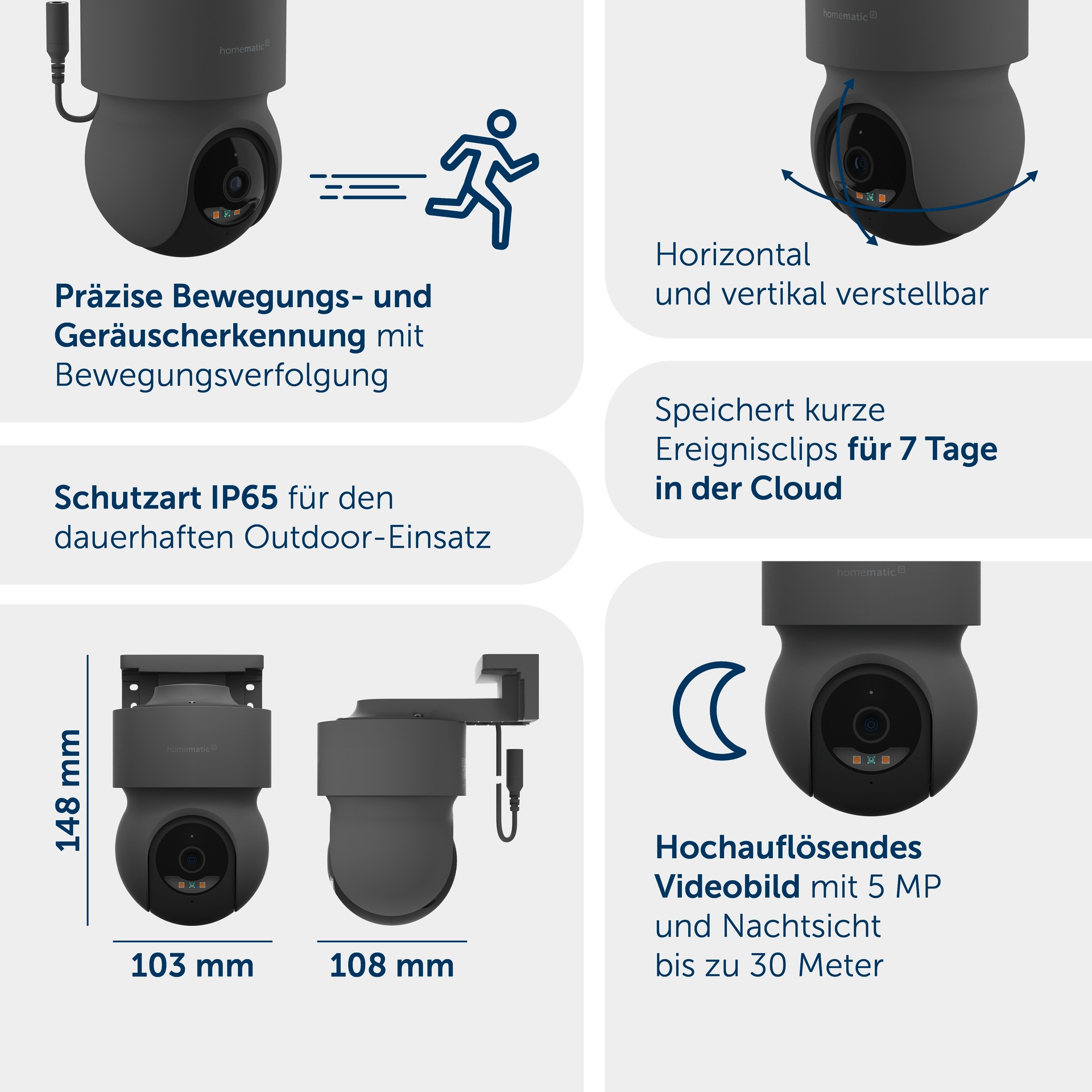 Homematic IP Überwachungskamera »Außenkamera« Außenbereich