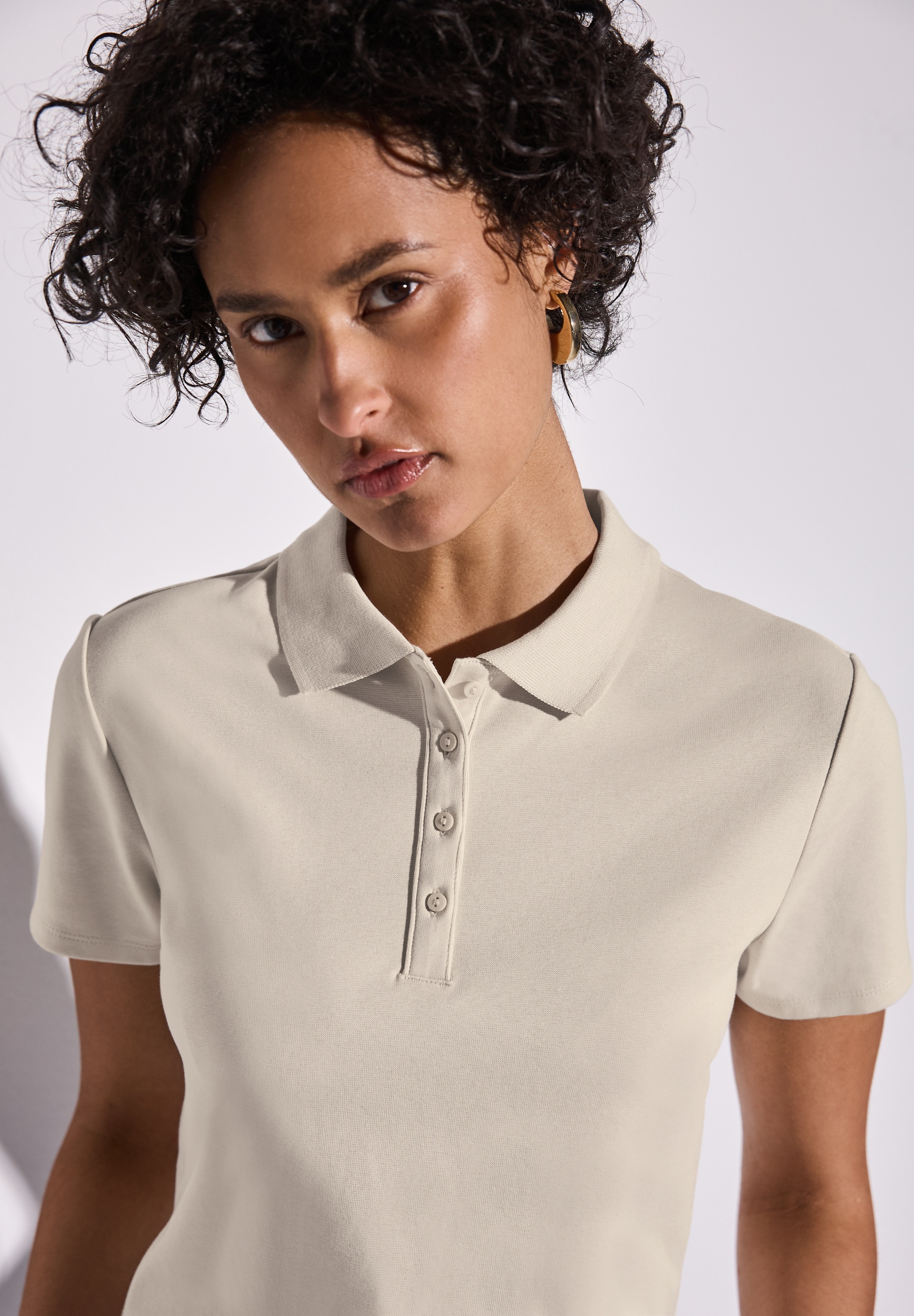 STREET ONE Poloshirt, mit Ripsstruktur