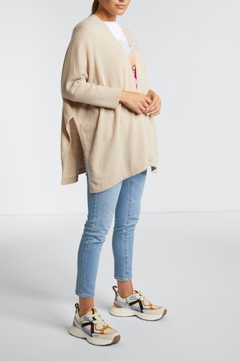 Cardigan, mit offener, fallender Kante