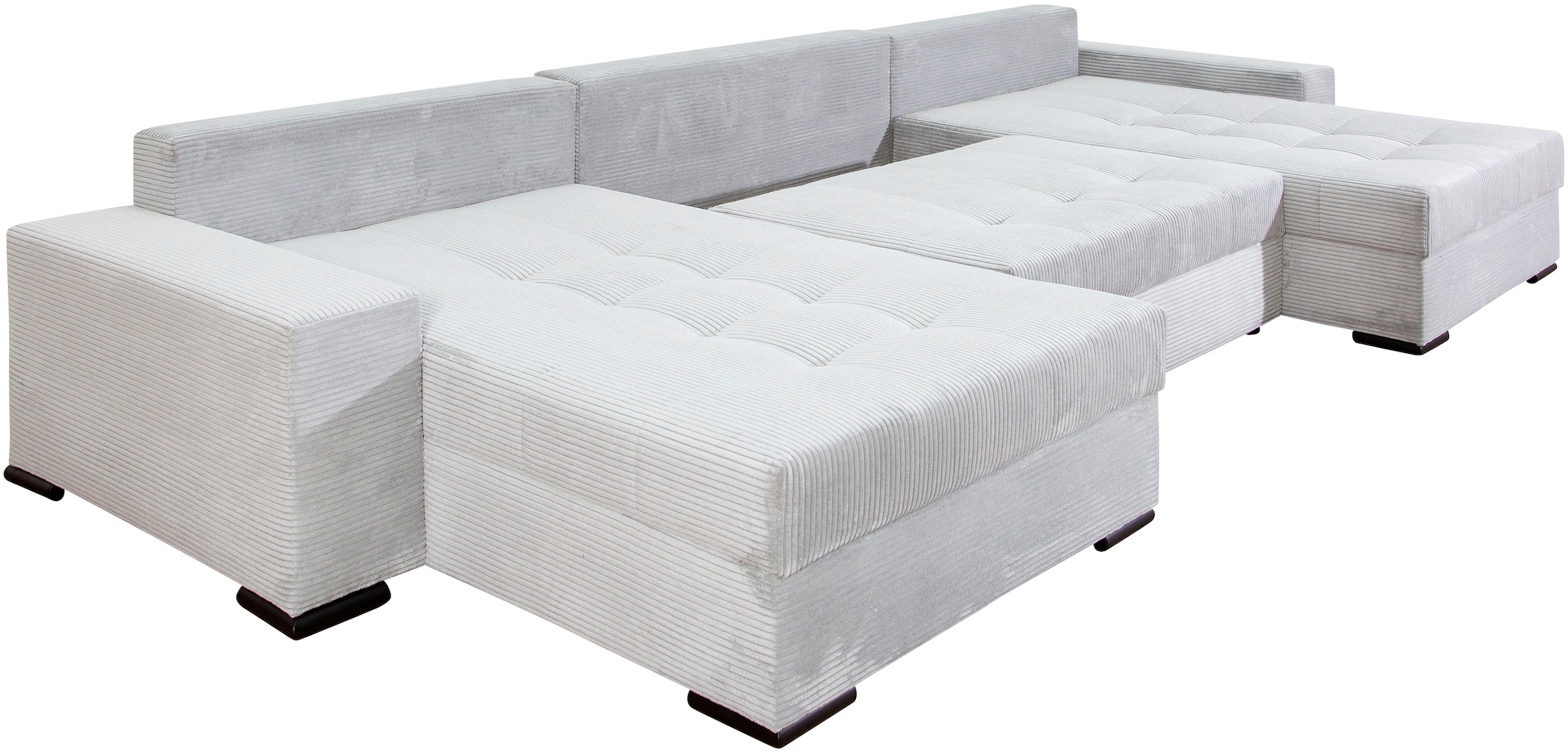 COLLECTION AB Wohnlandschaft »Josy XXXL-Relax U-Form, B: 352 cm«, mit Bettfunktion, Bettkasten & 2 Nackenkissen, Federkern