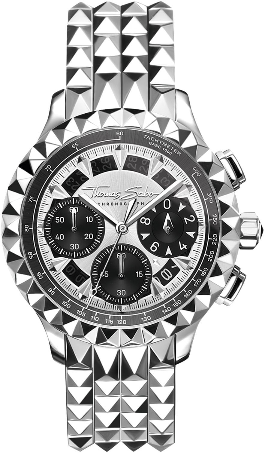 THOMAS SABO Chronograph »REBEL AT HEART CHRONOGRAPH«, Quarzuhr, Armbanduhr, Herren, Stoppfunktion,...