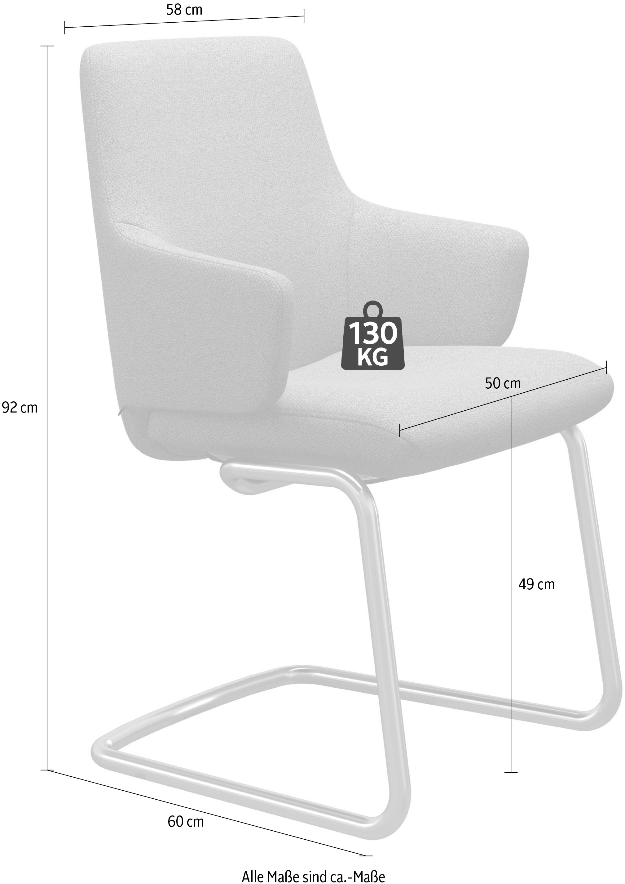 Stressless® Polsterstuhl »Laurel«, ROHLEDER Stoff Q2 FARON, Low Back mit Armlehne, Größe L, mit Beinen aus Stahl in Chrom matt