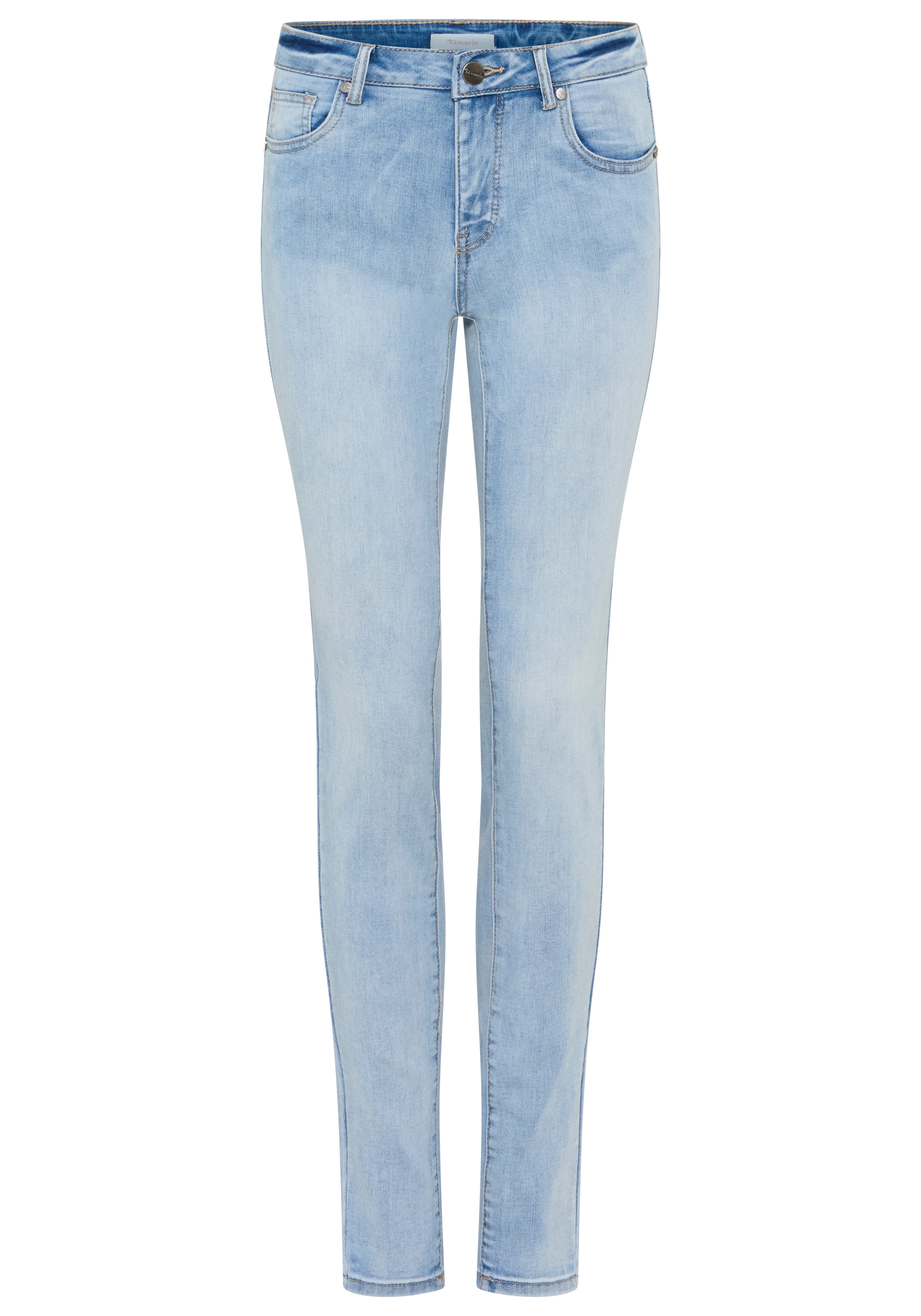 Tamaris Skinny-fit-Jeans schmale Beinweite, mit Gürtelschlaufenbund, mit Metallreißverschluss