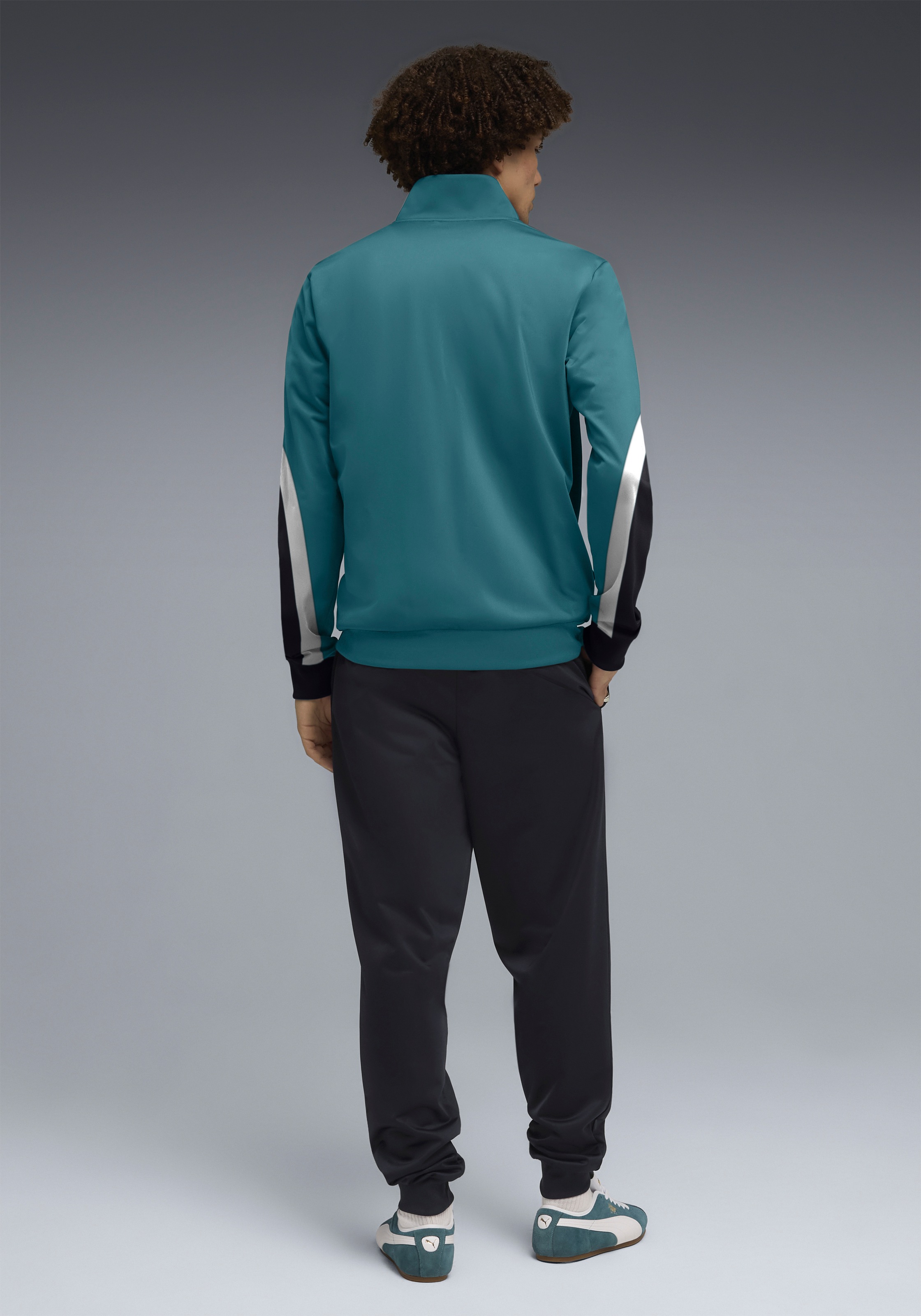 PUMA Trainingsanzug »ESS BLOCK POLY SUIT« 2 tlg. ohne Kapuze, Regular Fit, pflegeleicht