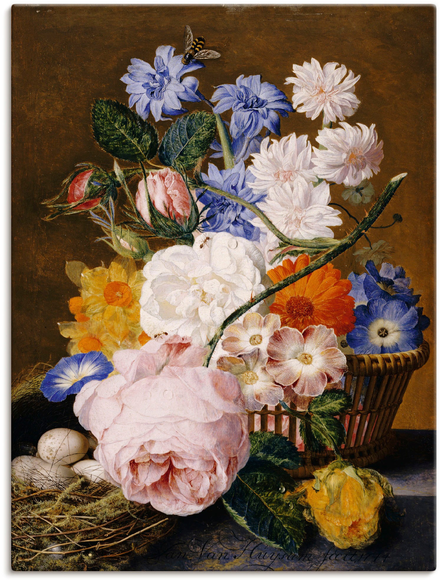 Artland Wandbild »Rosen Winden Osterglocken Astern«, Arrangements, (1 St.), in vielen Größen & Produktarten -Leinwandbild, Poster, Wandaufkleber / Wandtattoo auch für Badezimmer geeignet