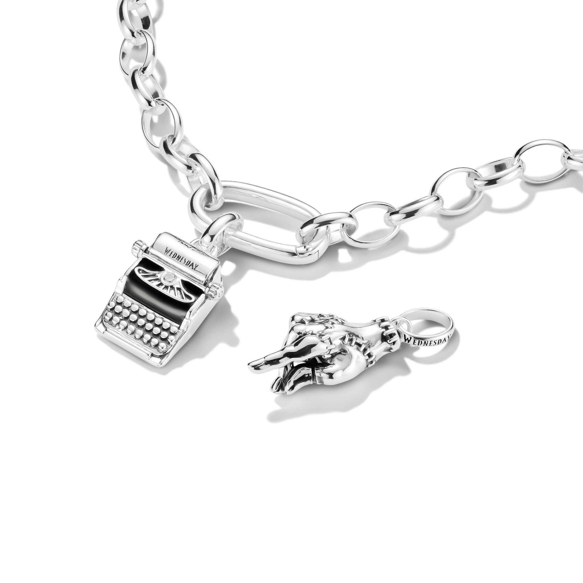 THOMAS SABO Charm-Einhänger »THOMAS SABO Wednesday Schreibmaschine Charm - Connect« mit Zirkonia (synth.)