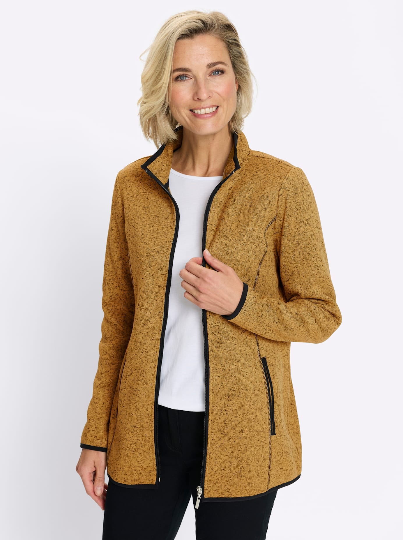 Classic Basics Strickfleecejacke ohne Kapuze