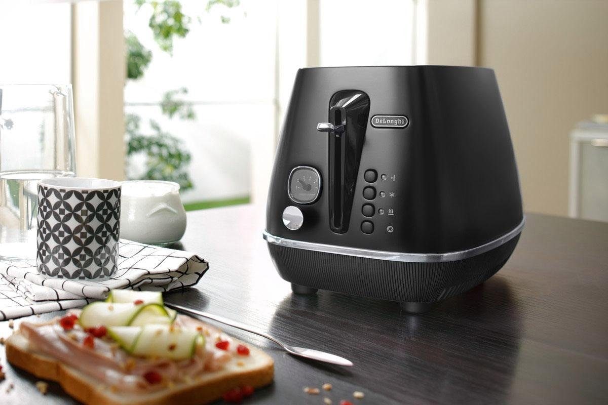 De'Longhi Toaster »Distinta Moments, CTIN 2103.BK – Sunset Black«, 2 kurze Schlitze, für 2 Scheiben, 900 W