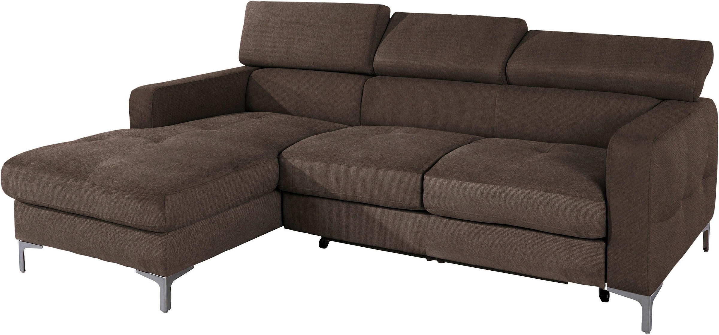 COTTA Polstergarnitur »Sammy L-Form«, (Set), Set bestehend aus: Ecksofa mit Kopfteilverstellung & Hocker