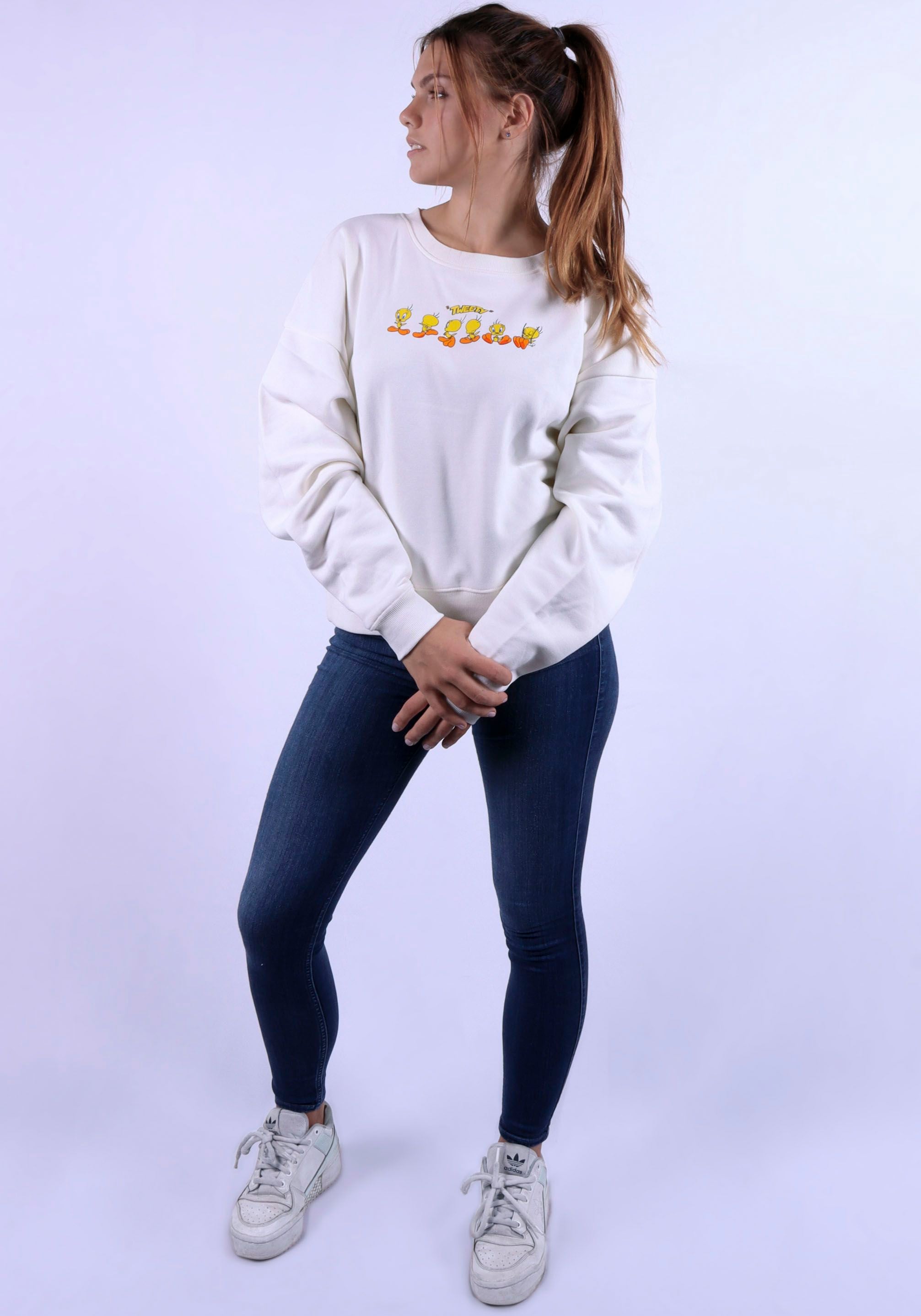 Capelli New York Sweatshirt, Tweety Character Lizenz Design auf Vorder- & Rückseite.