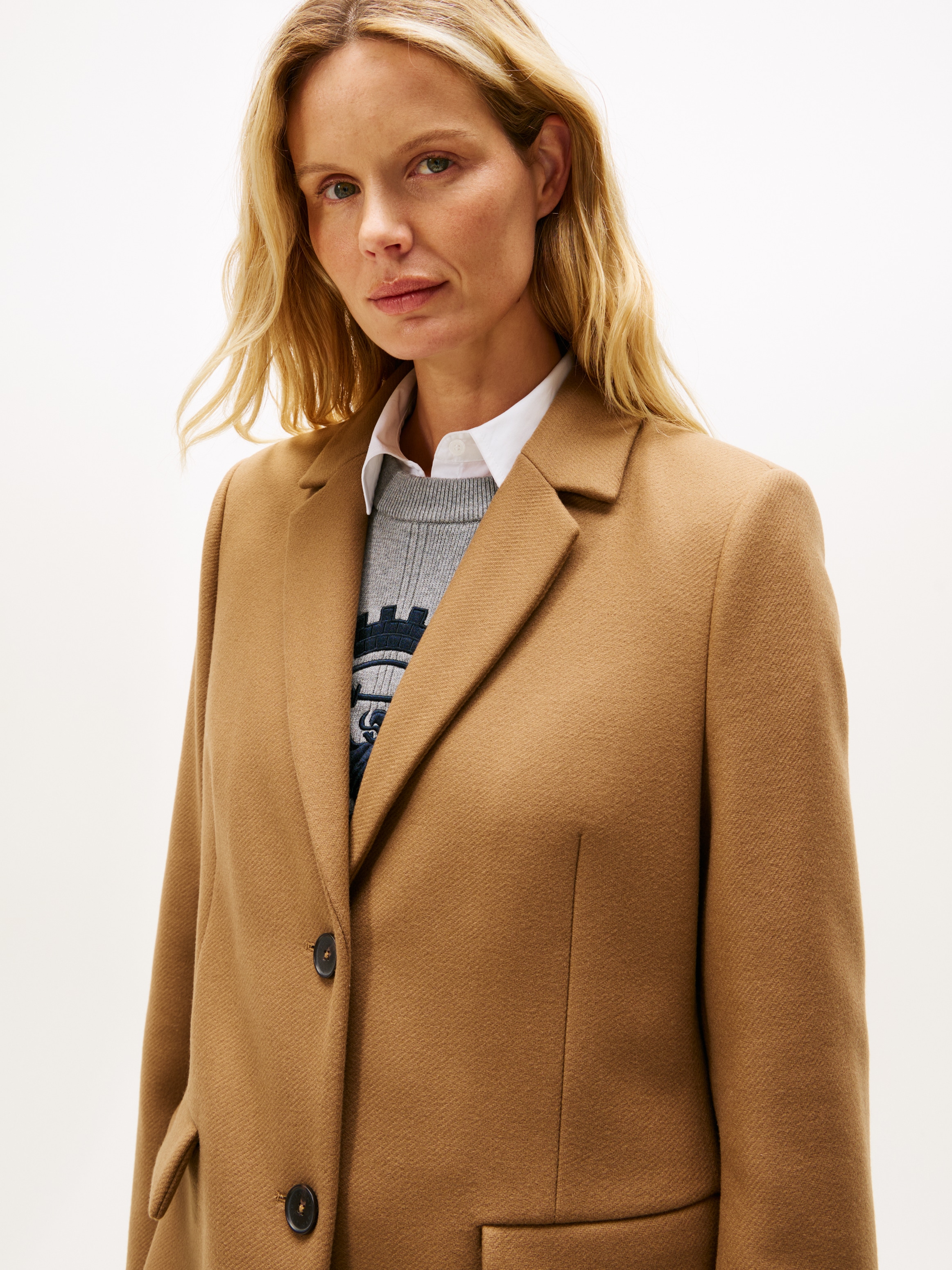 Tommy Hilfiger Langmantel »CLASSIC SB WOOL REG COAT«, mit Wolle und Kaschmiranteil