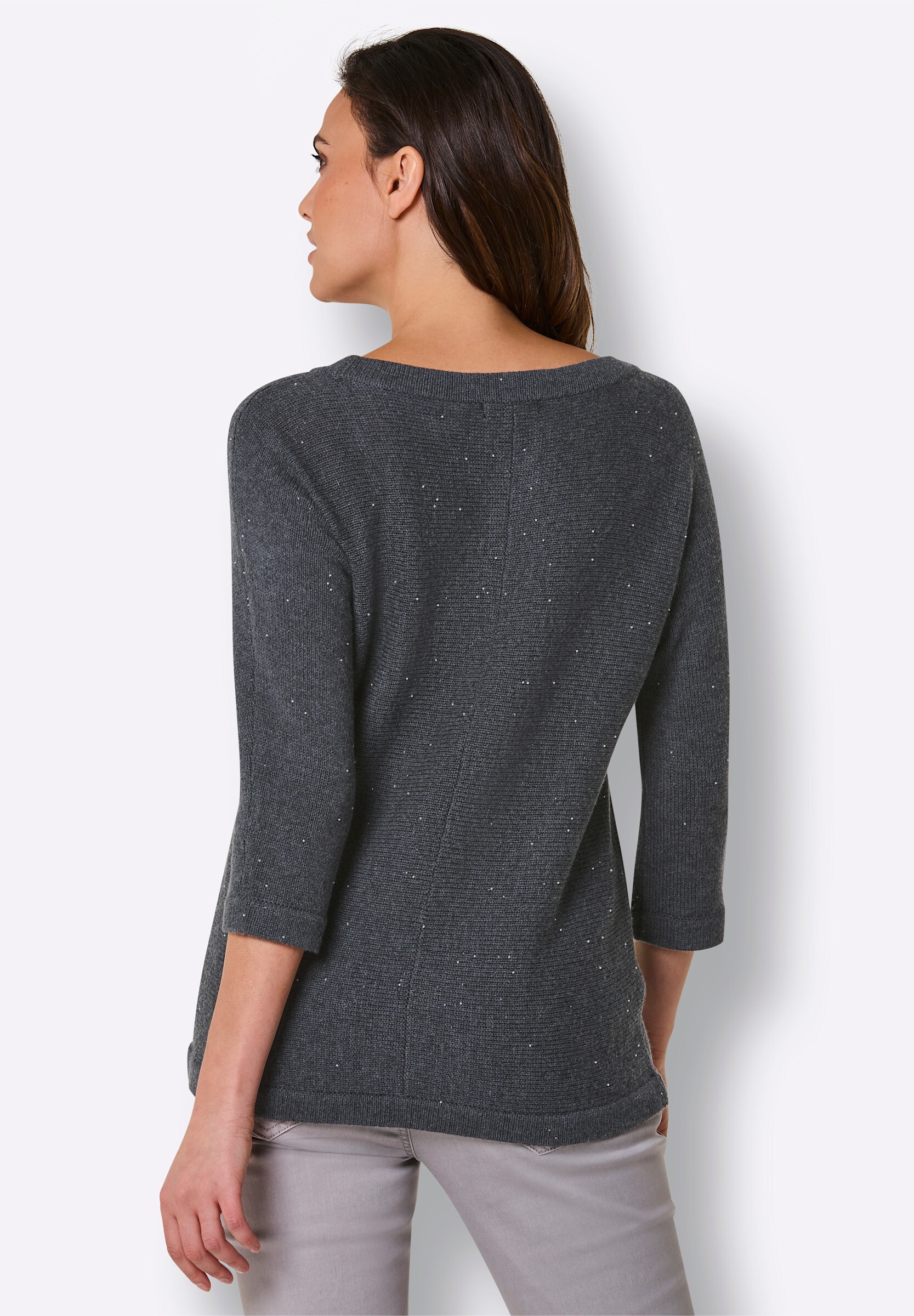 creation L Strickpullover »Kaschmir-Woll-Pullover Langarm-Pullover mit 10% Kaschmir und Zierperlen«