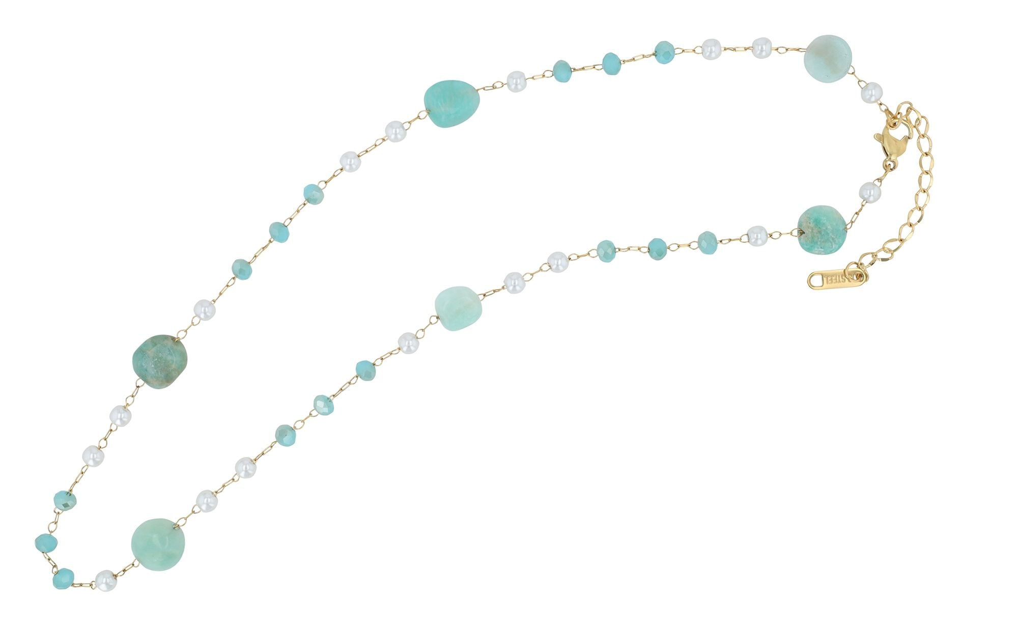 Adelia´s Gliederkette »Damen Halskette aus Edelstahl mit Amazonit 40 cm«
