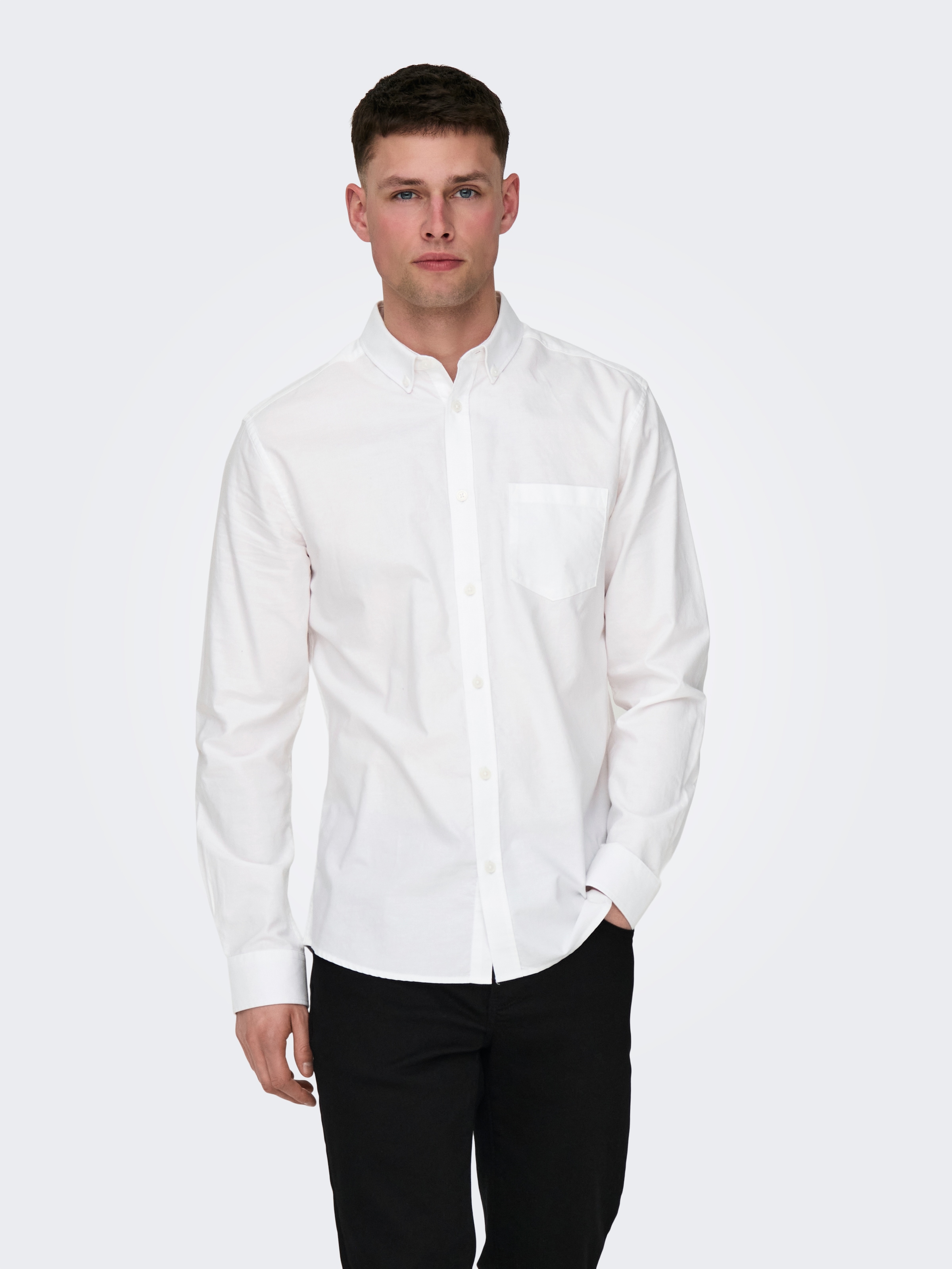 ONLY & SONS Langarmhemd »ONSALVARO SLIM LS OXFORD SHIRT NOOS«