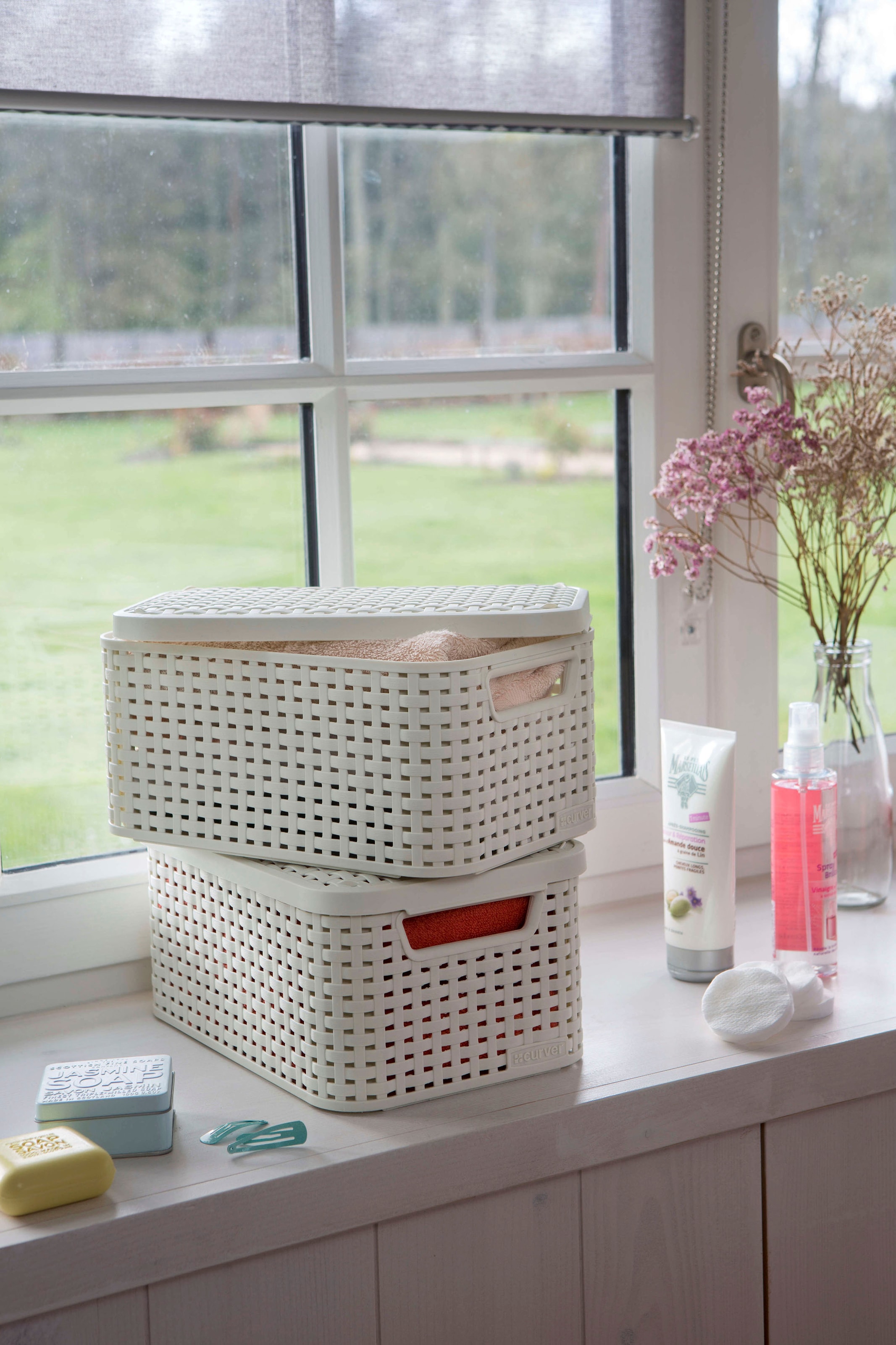 Curver Organizer »Style Box L+M+S«, (Set, 3 St.), Aufbewahrungsbox, stapelbar mit und ohne Deckel