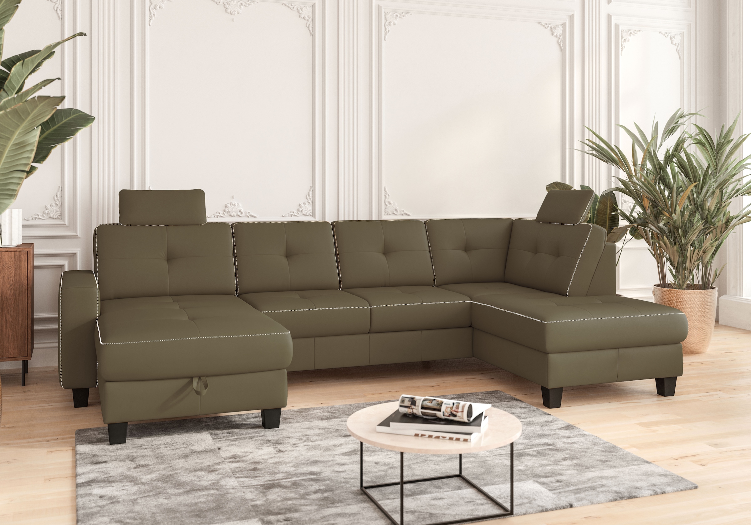 Places of Style Wohnlandschaft »Varese«, wahlweise mit Bettfunktion und Bettkasten