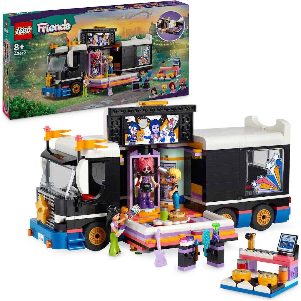LEGO® Konstruktionsspielsteine »Popstar-Tourbus (42619), LEGO Friends«, (845 St.)