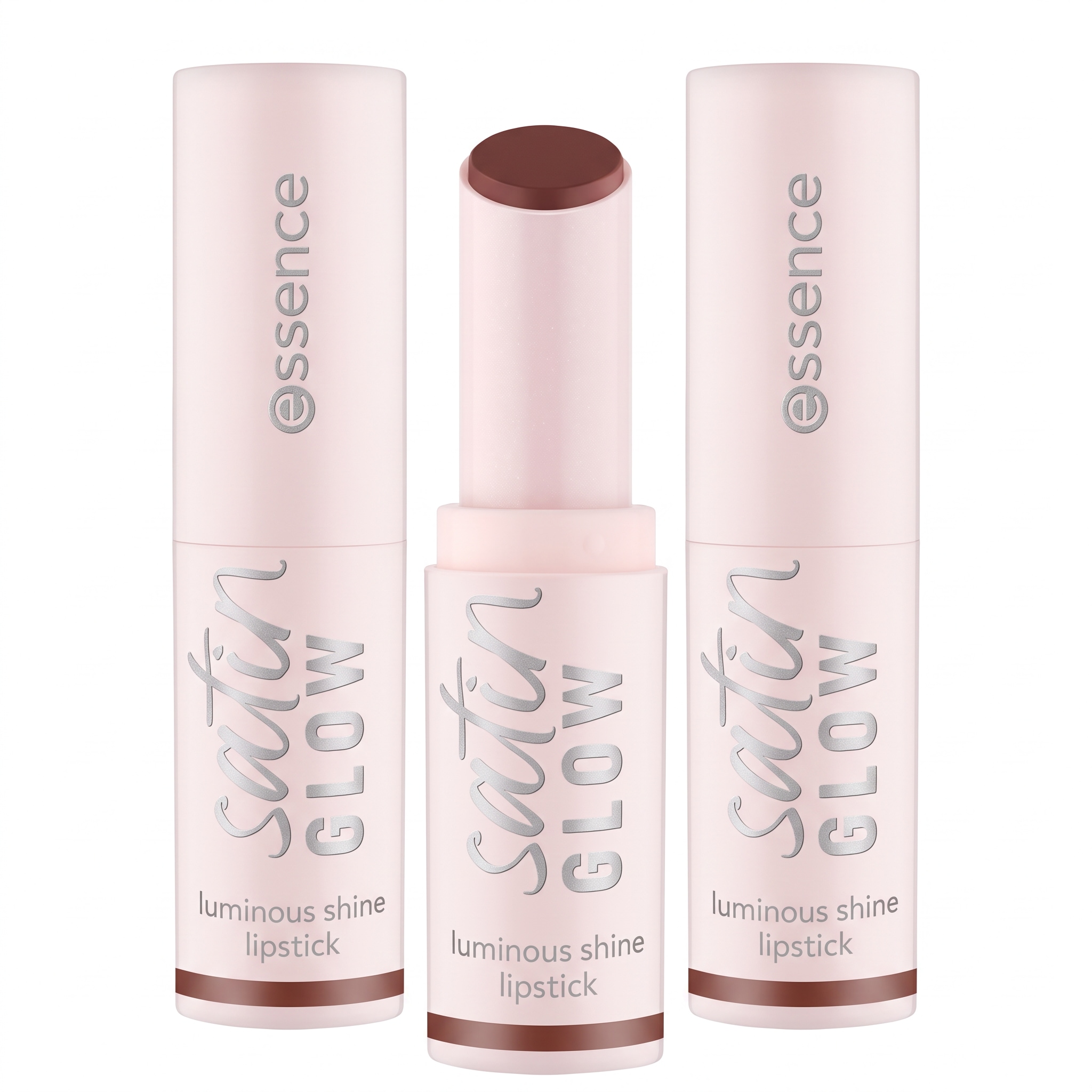 Essence Lippenstift »SATIN GLOW LUMINOUS SHINE LIPSTICK« Satin-Finish, langanhaltend, Farbintensiv, hohe Deckkraft