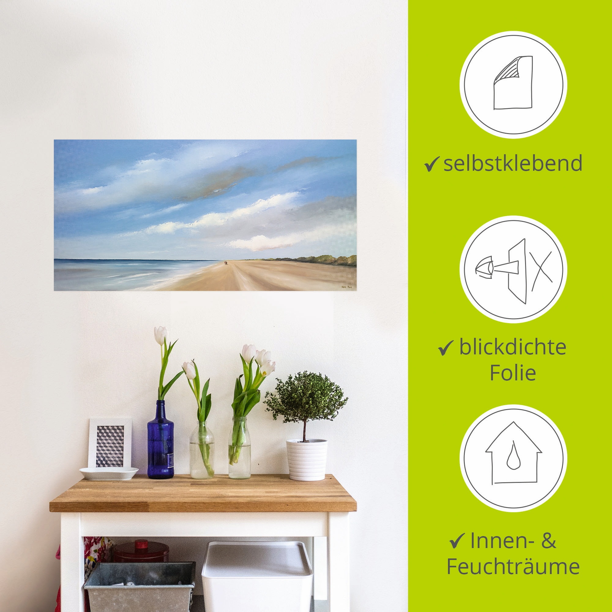 Artland Wandbild »Am Strand entlang III«, Strand, (1 St.), als Leinwandbild, Wandaufkleber in verschied. Größen